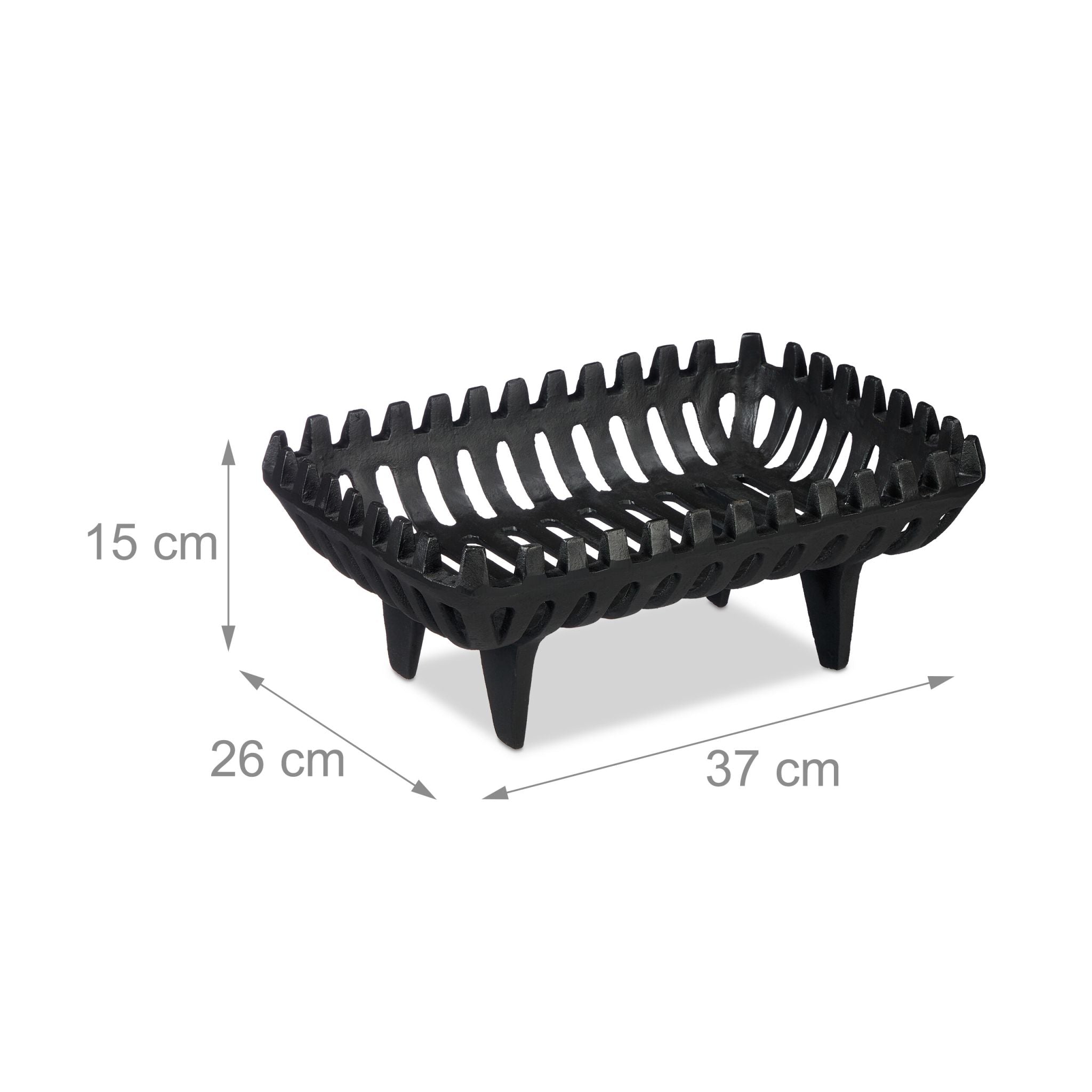 Kaminrost mit Standfüssen Schwarz von Relaxdays