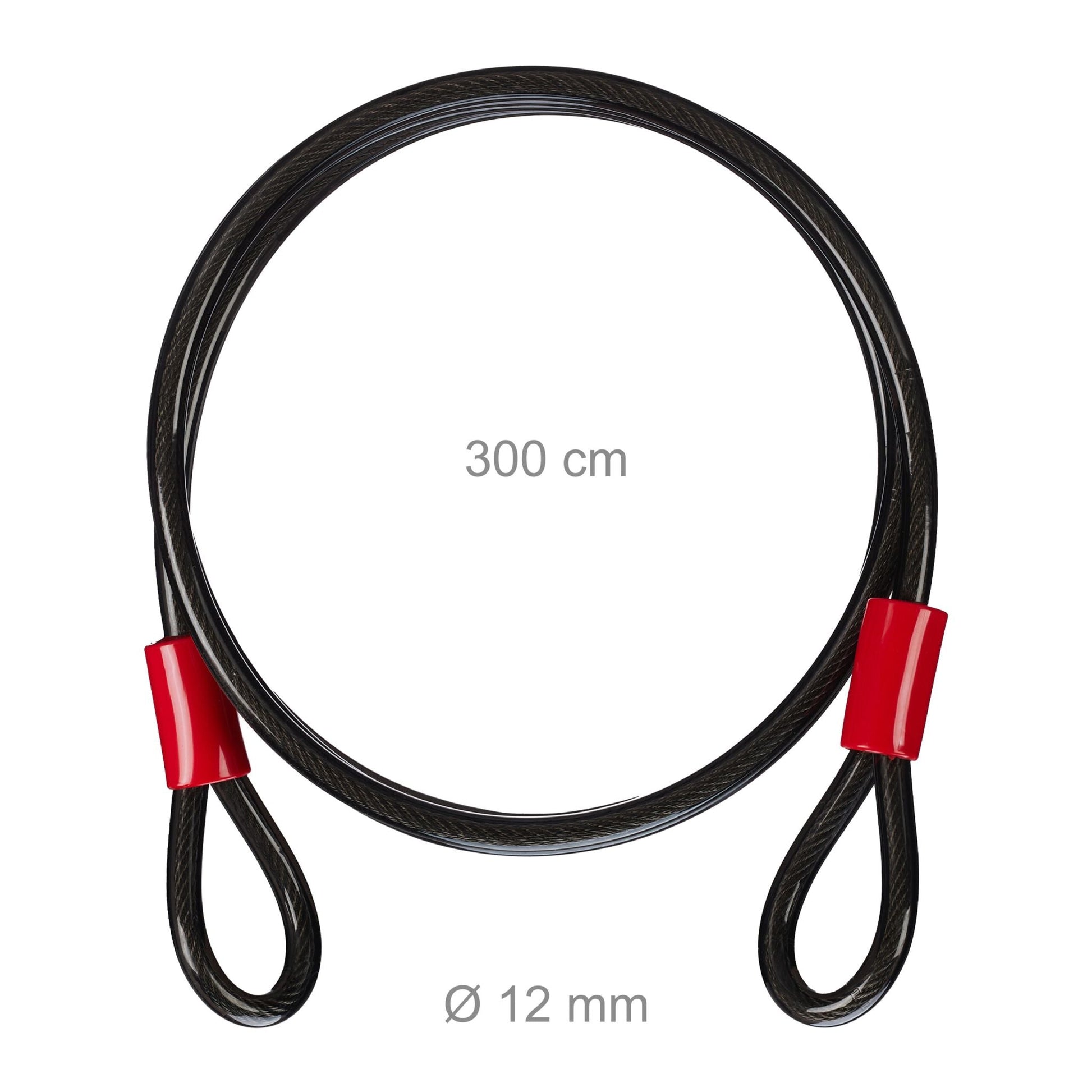 Schlaufenkabel 12 mm Rot-Schwarz von Relaxdays