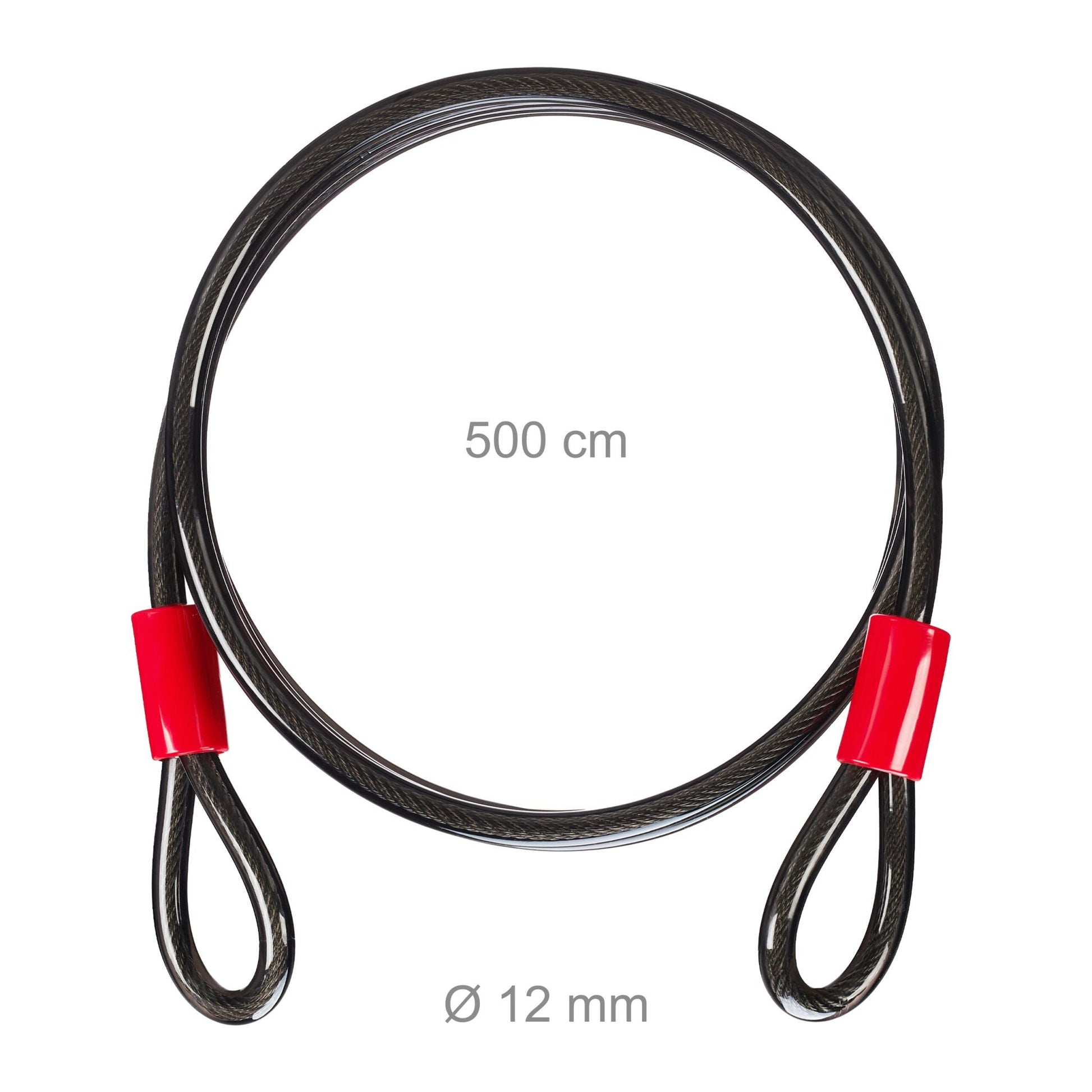 Schlaufenkabel 12 mm Rot-Schwarz von Relaxdays
