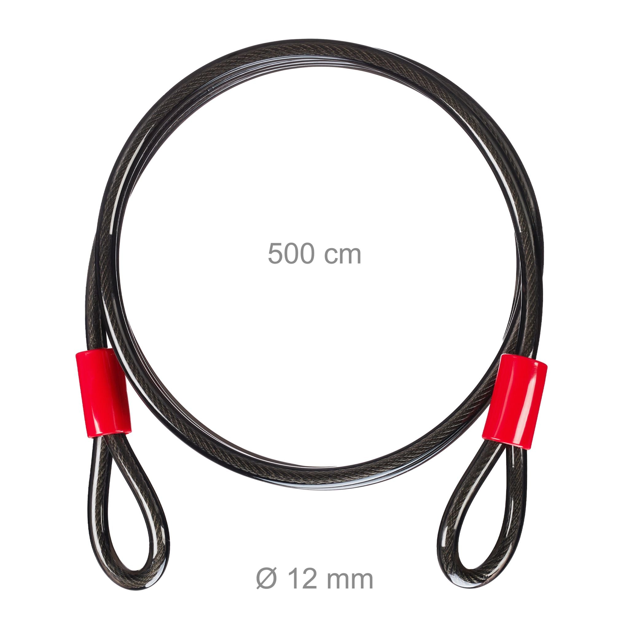Schlaufenkabel 12 mm Rot-Schwarz von Relaxdays