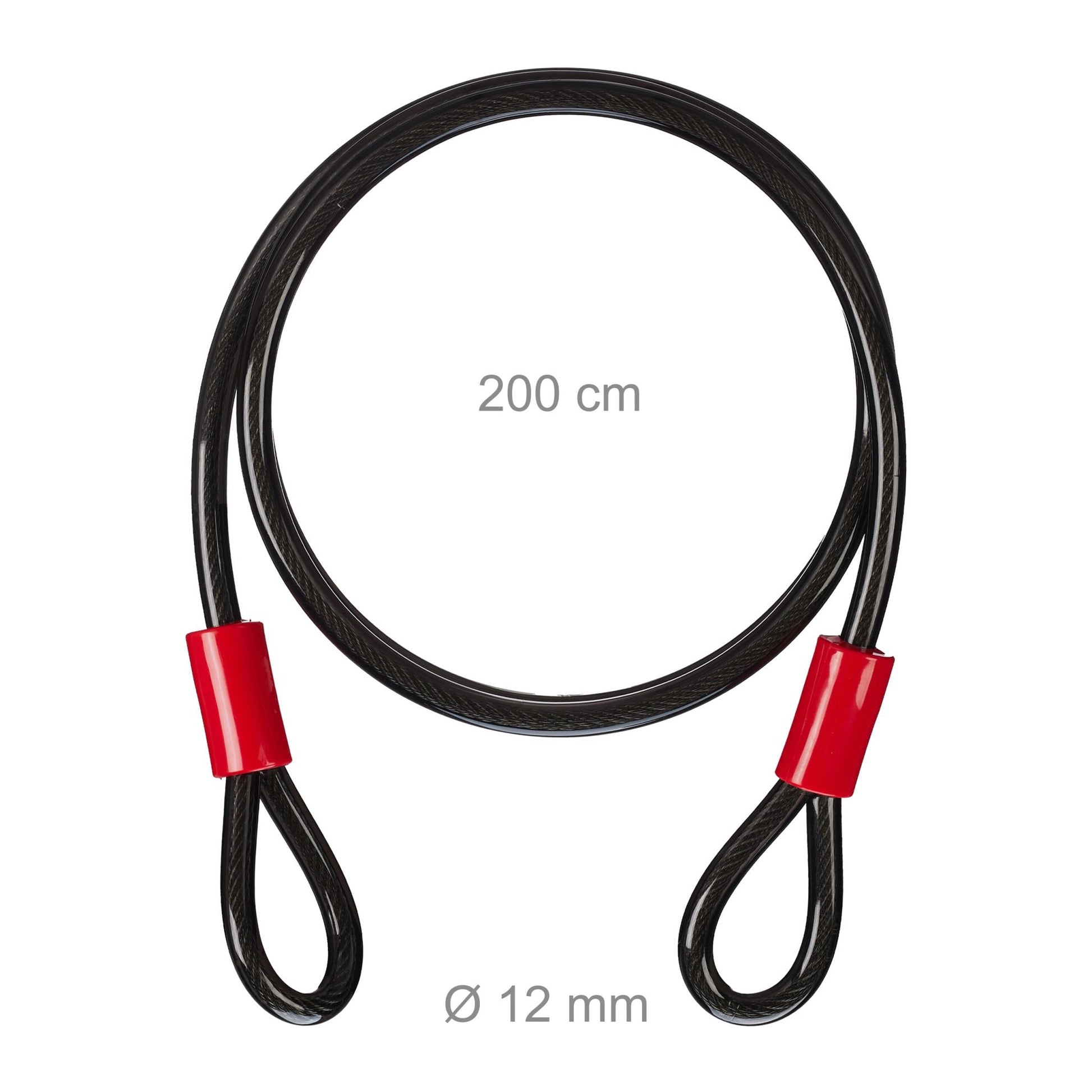 Schlaufenkabel 12 mm Rot-Schwarz von Relaxdays