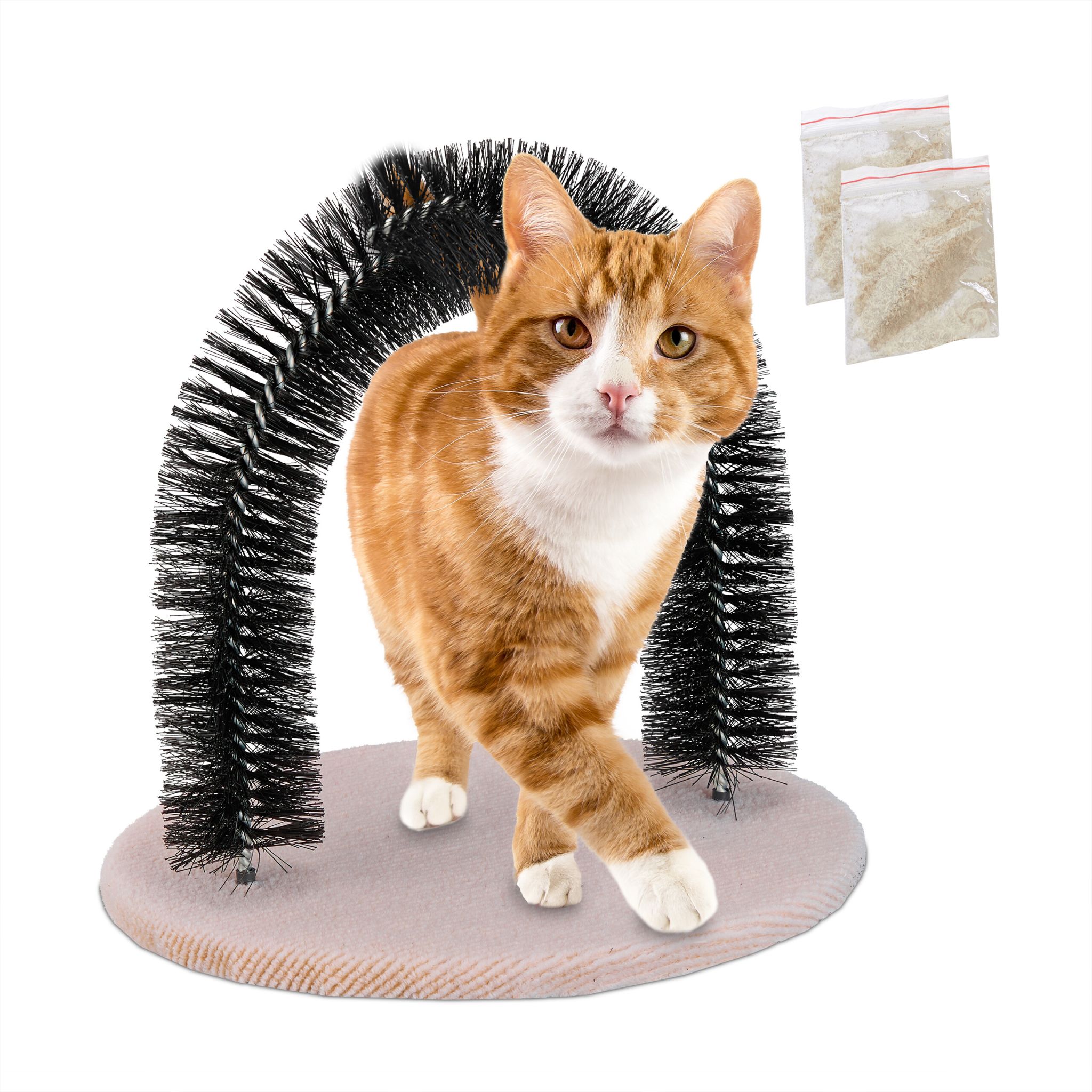Enthaarungsbogen für Katzen Beige-Schwarz von Relaxdays