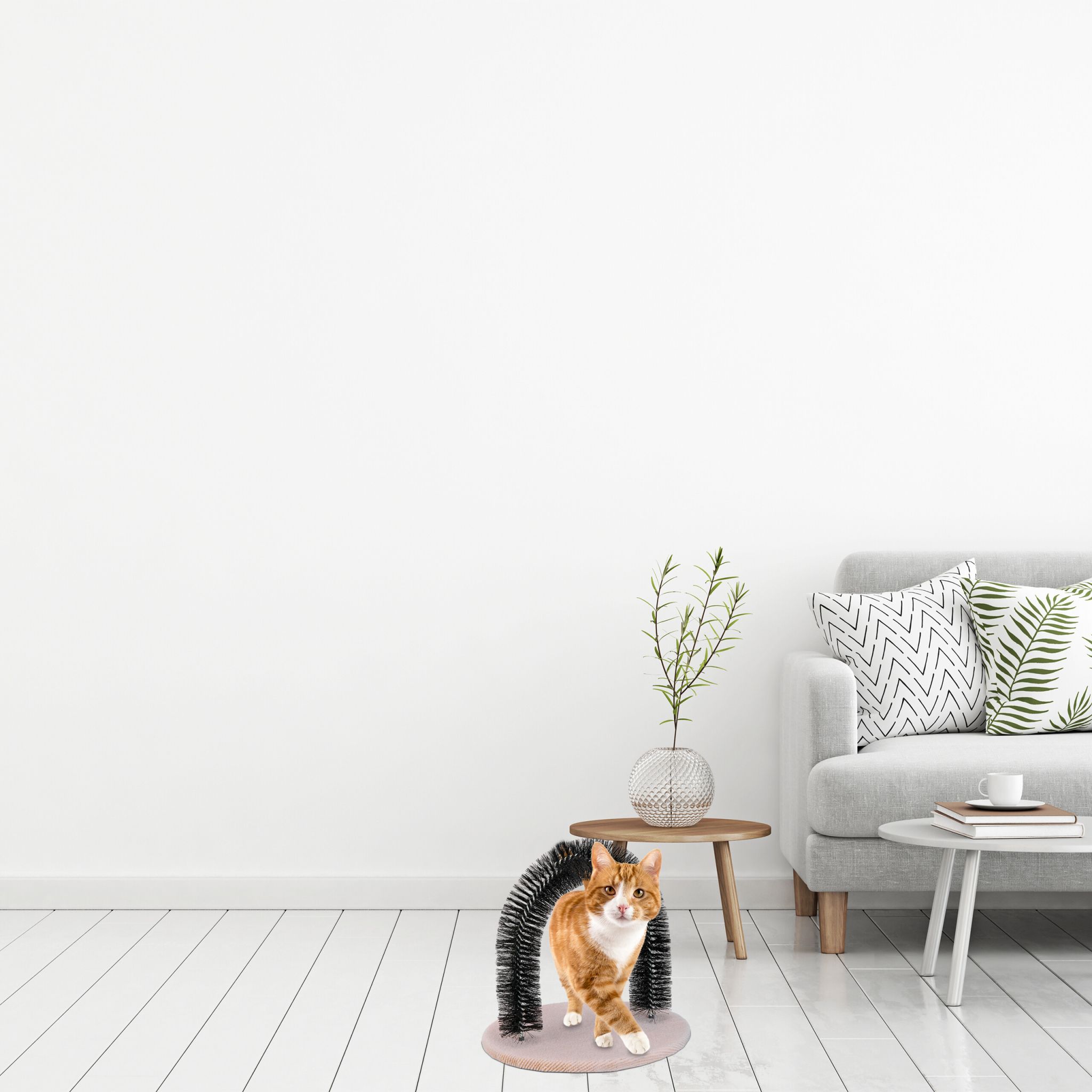 Enthaarungsbogen für Katzen Beige-Schwarz von Relaxdays