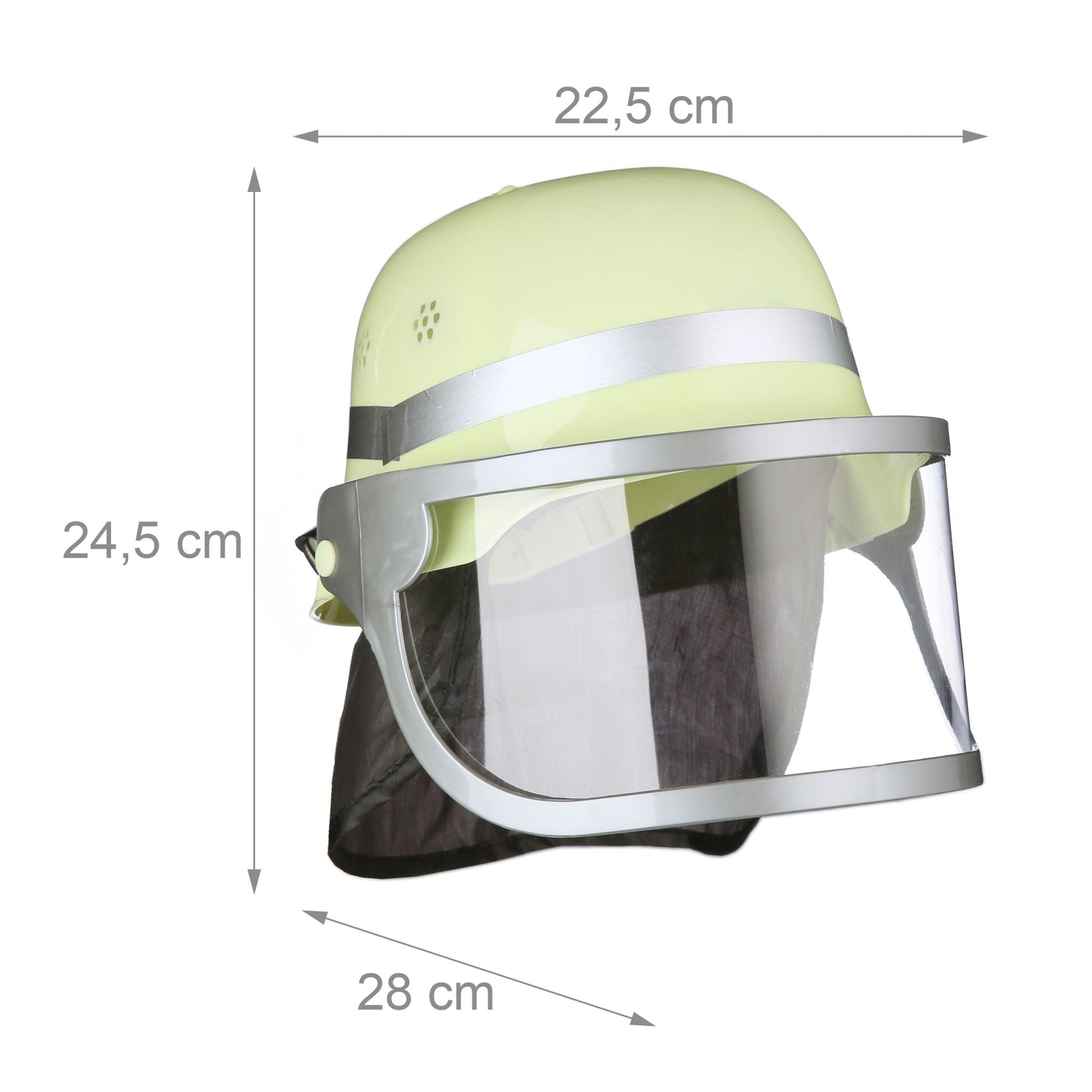 Feuerwehrhelm für Kinder Gelb-Schwarz-Silber von Relaxdays