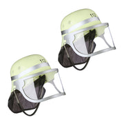 Feuerwehrhelm für Kinder 2er-Set Gelb-Schwarz-Silber von Relaxdays