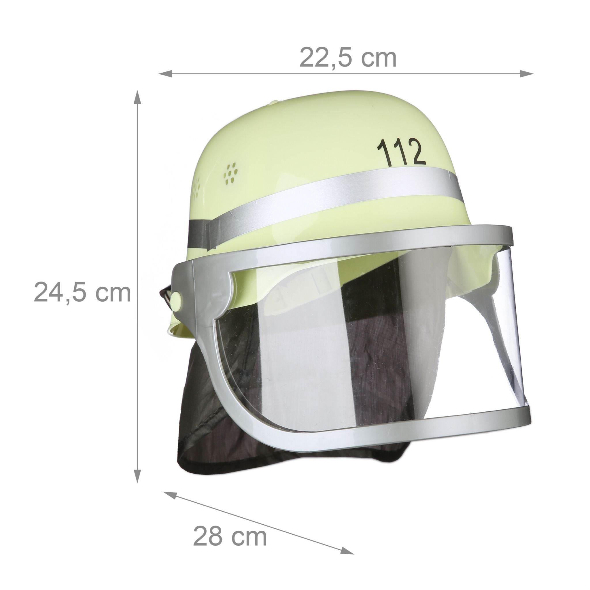 Feuerwehrhelm für Kinder 2er-Set Gelb-Schwarz-Silber von Relaxdays