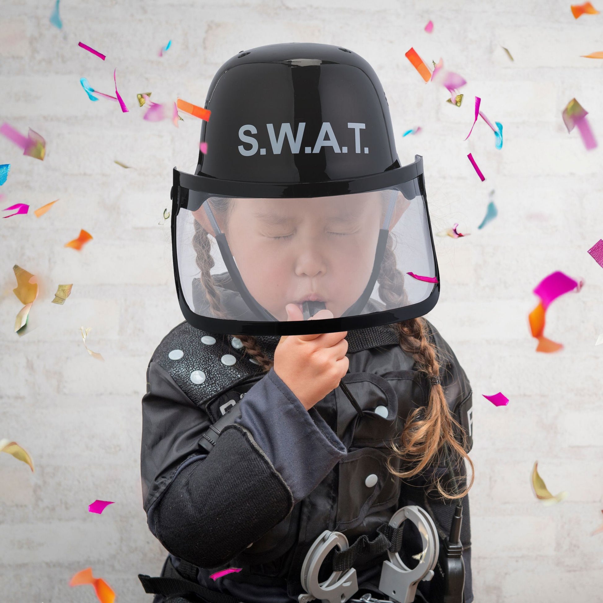 SWAT Helm für Kinder Schwarz von Relaxdays
