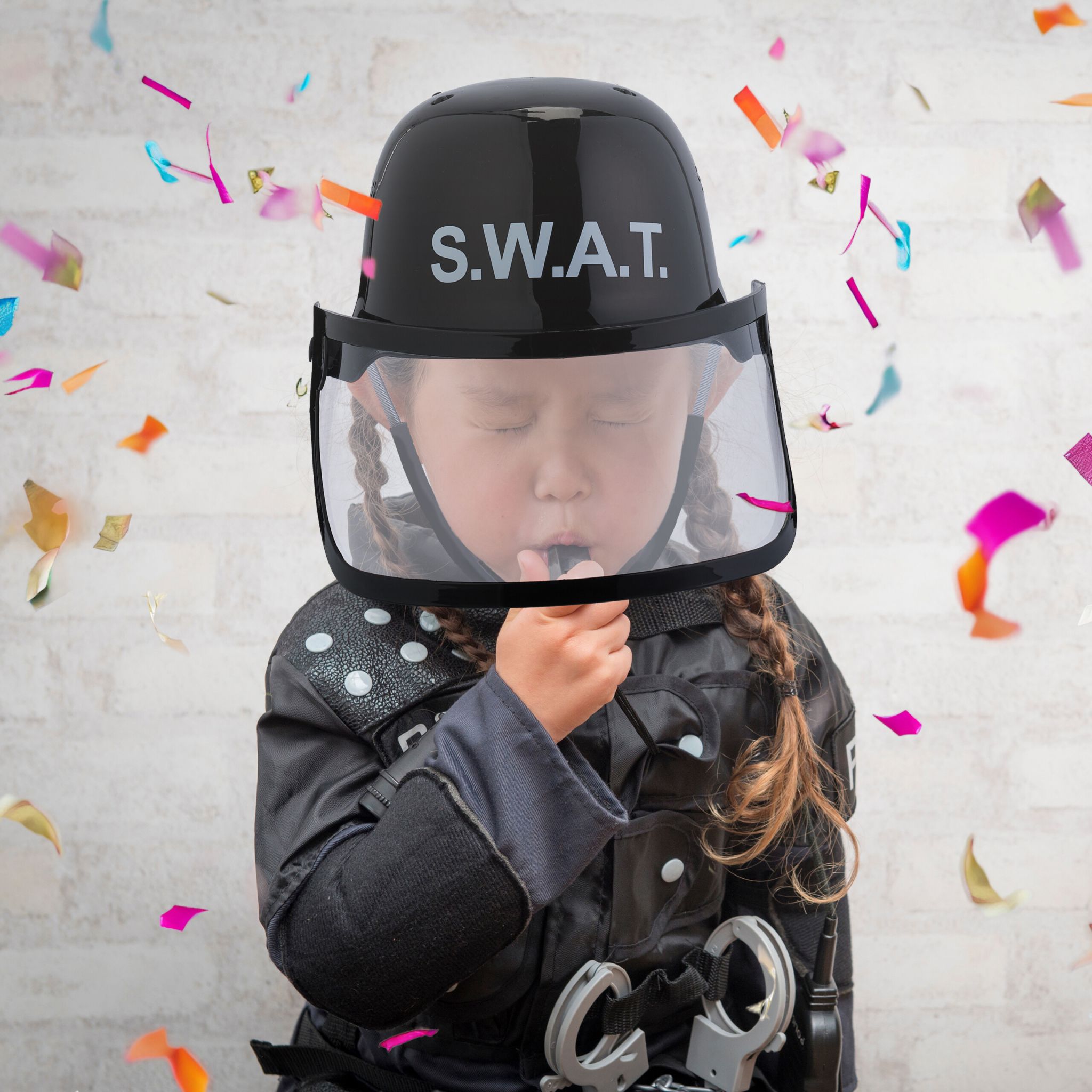 SWAT Helm für Kinder Schwarz von Relaxdays
