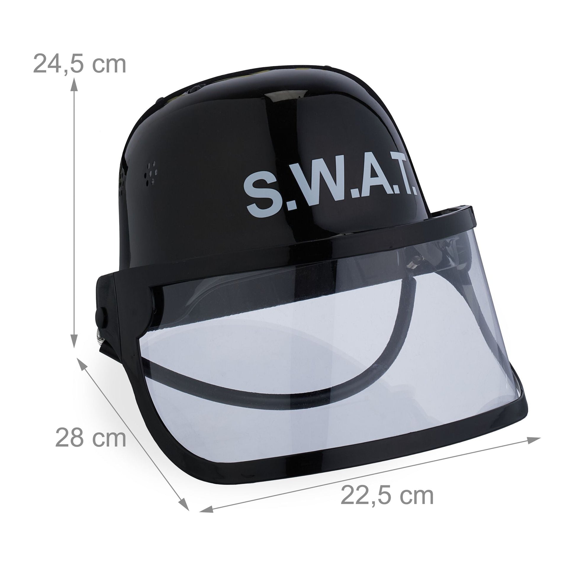 SWAT Helm für Kinder Schwarz von Relaxdays