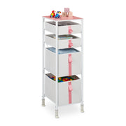 Kommode für Kinder 4 Schubladen Weiss-Creme-Rosa von Relaxdays