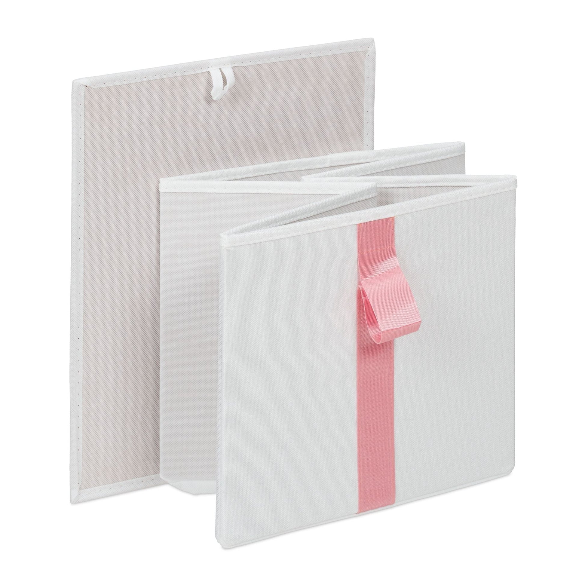 Kommode für Kinder 4 Schubladen Weiss-Creme-Rosa von Relaxdays