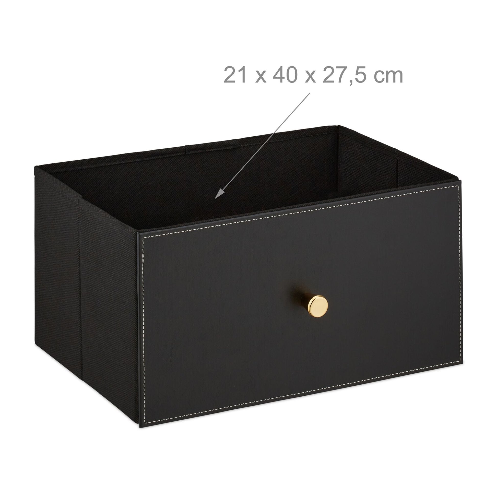 Beistellschrank mit 2 Schubladen Gold-Schwarz von Relaxdays