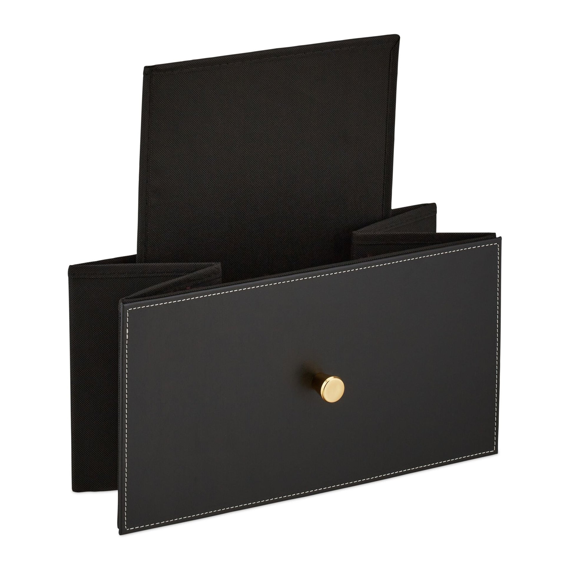 Beistellschrank mit 2 Schubladen Gold-Schwarz von Relaxdays