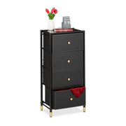 Kommode mit 4 Schubladen Gold-Schwarz von Relaxdays