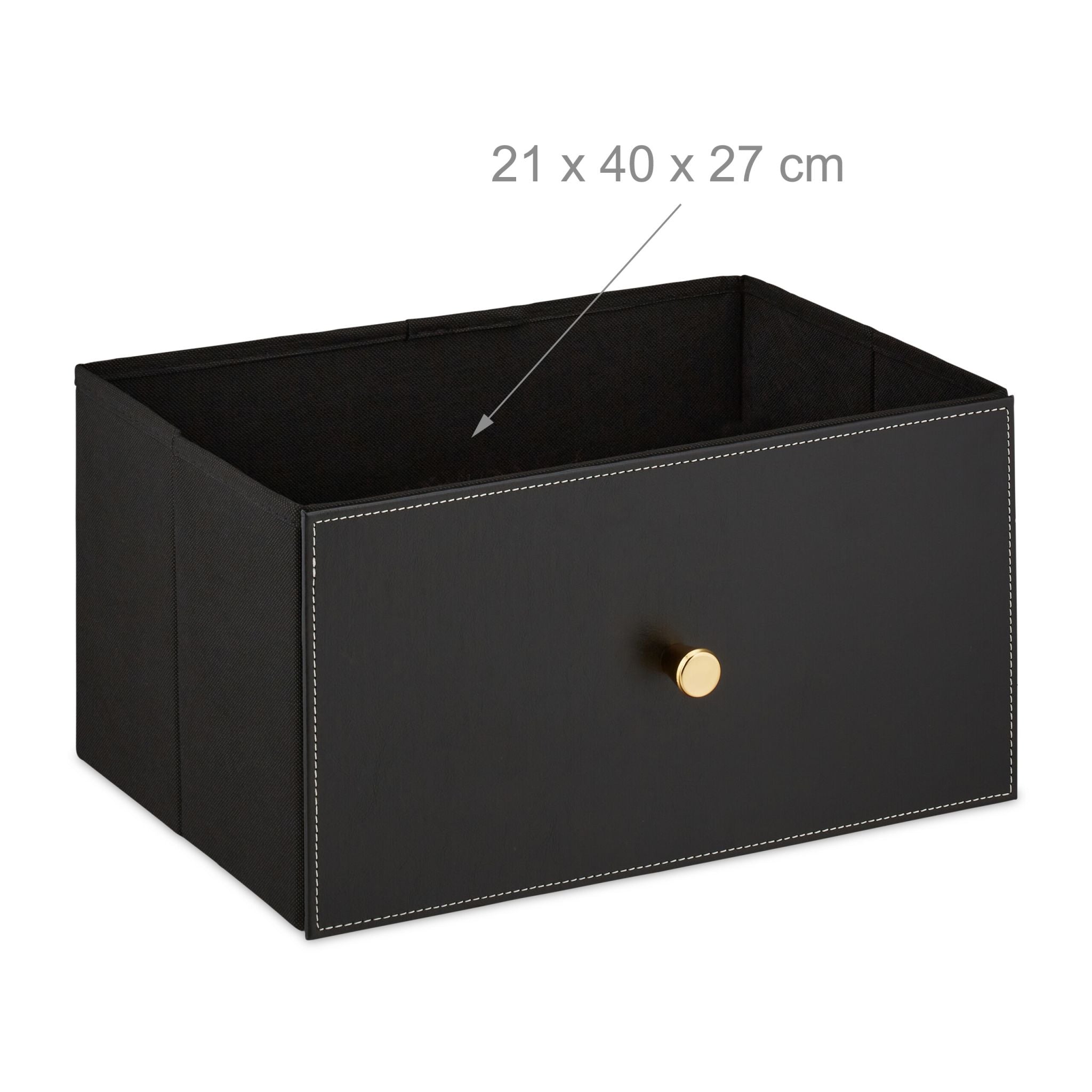Kommode mit 4 Schubladen Gold-Schwarz von Relaxdays