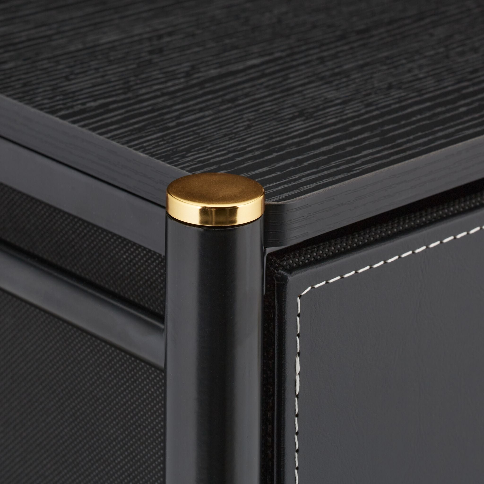 Kommode mit 4 Schubladen Gold-Schwarz von Relaxdays