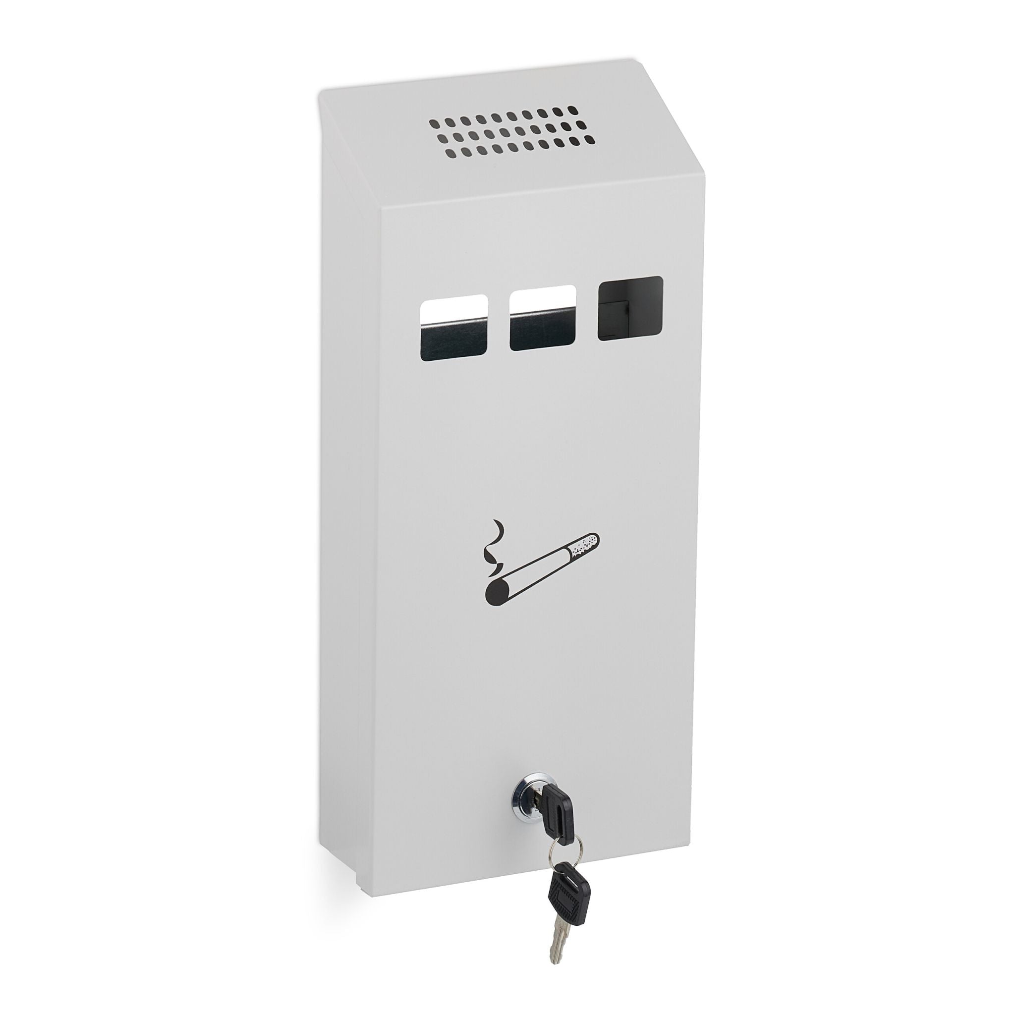 Wandaschenbecher Weiss-Schwarz-Silber von Relaxdays