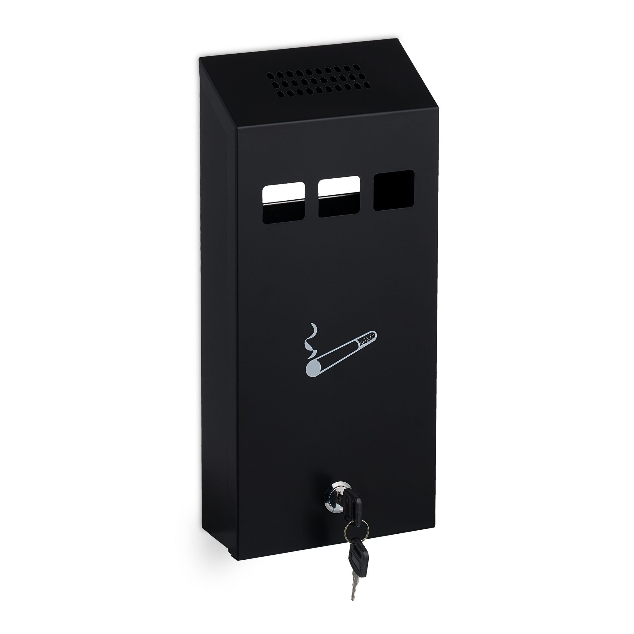 Wandaschenbecher Weiss-Schwarz-Silber von Relaxdays