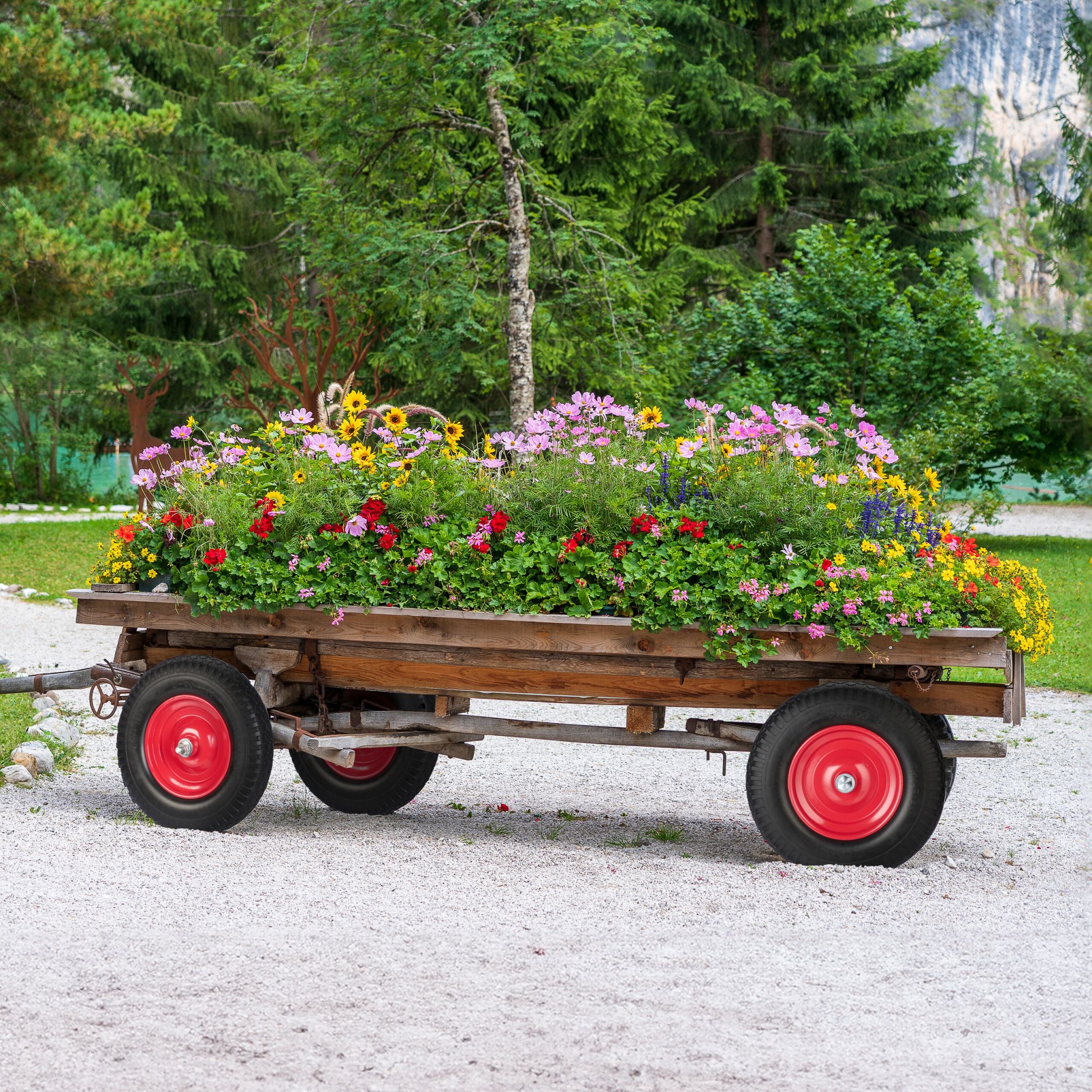 Schubkarrenrad 4.00-8 mit Achse Rot-Schwarz von Relaxdays