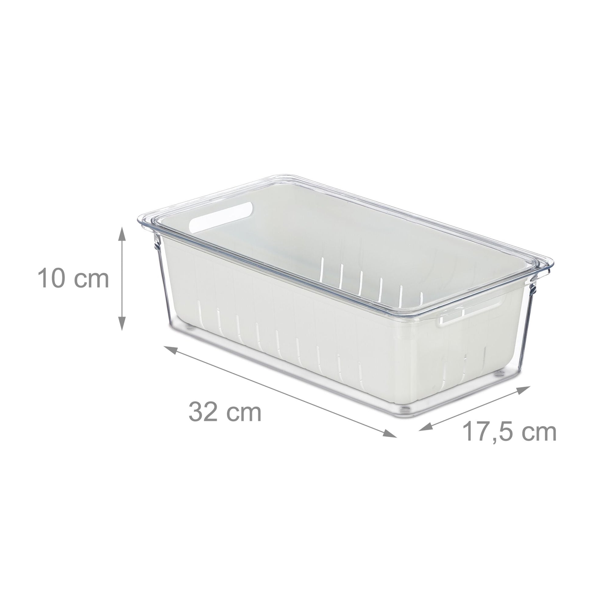 Kühlschrank Organizer 2er-Set Weiss-Transparent von Relaxdays