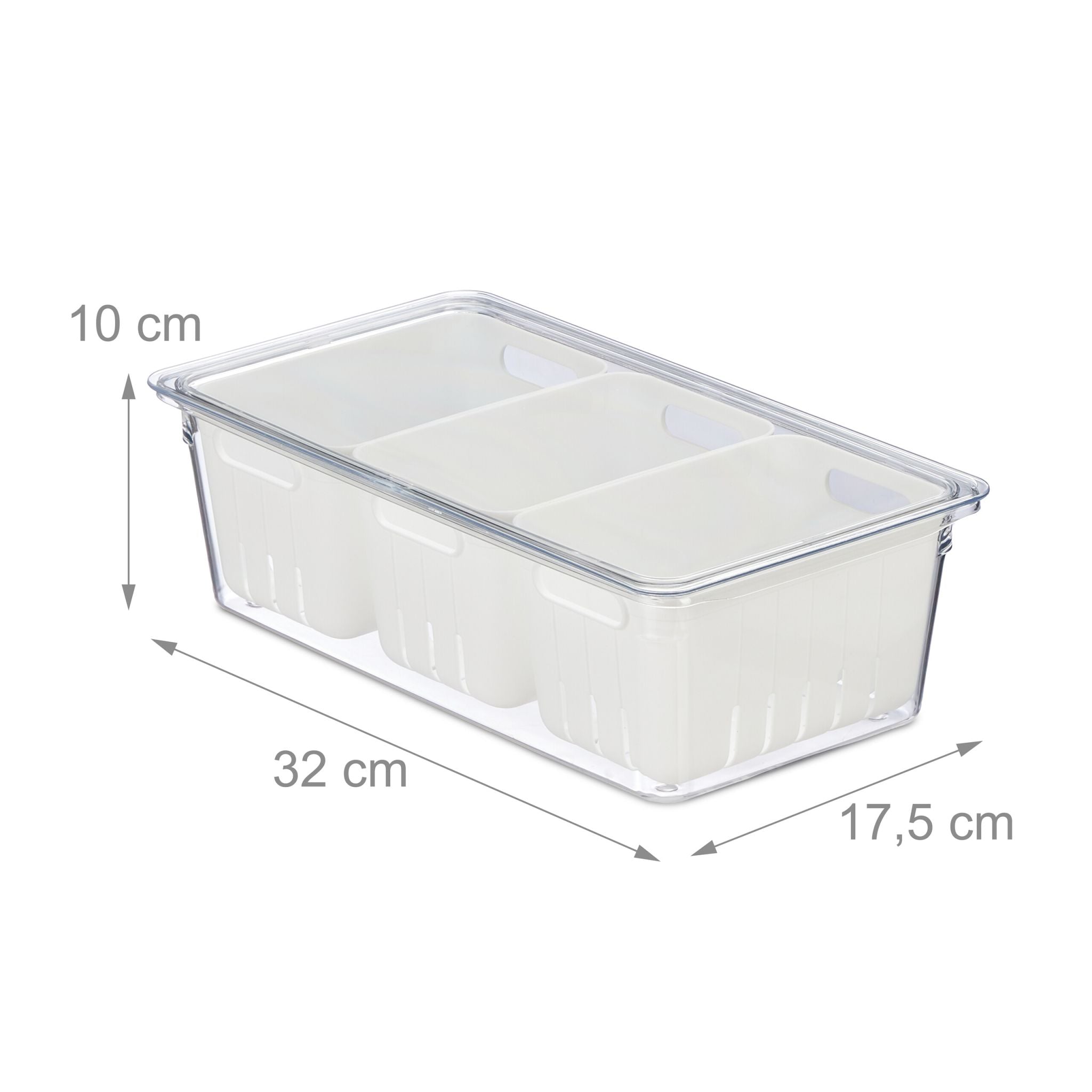 Kühlschrank Organizer 2er-Set Weiss-Transparent von Relaxdays