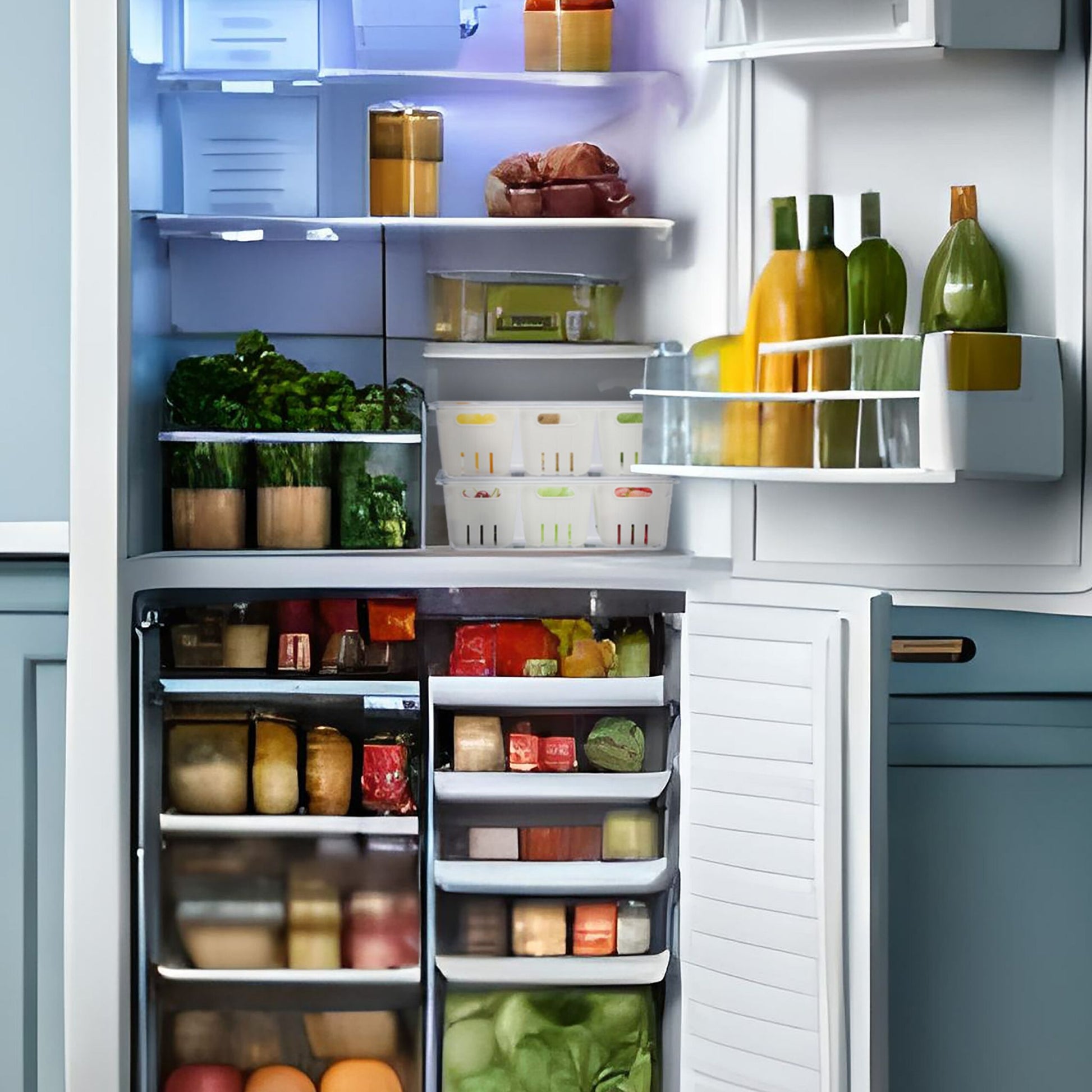Kühlschrank Organizer 2er-Set Weiss-Transparent von Relaxdays
