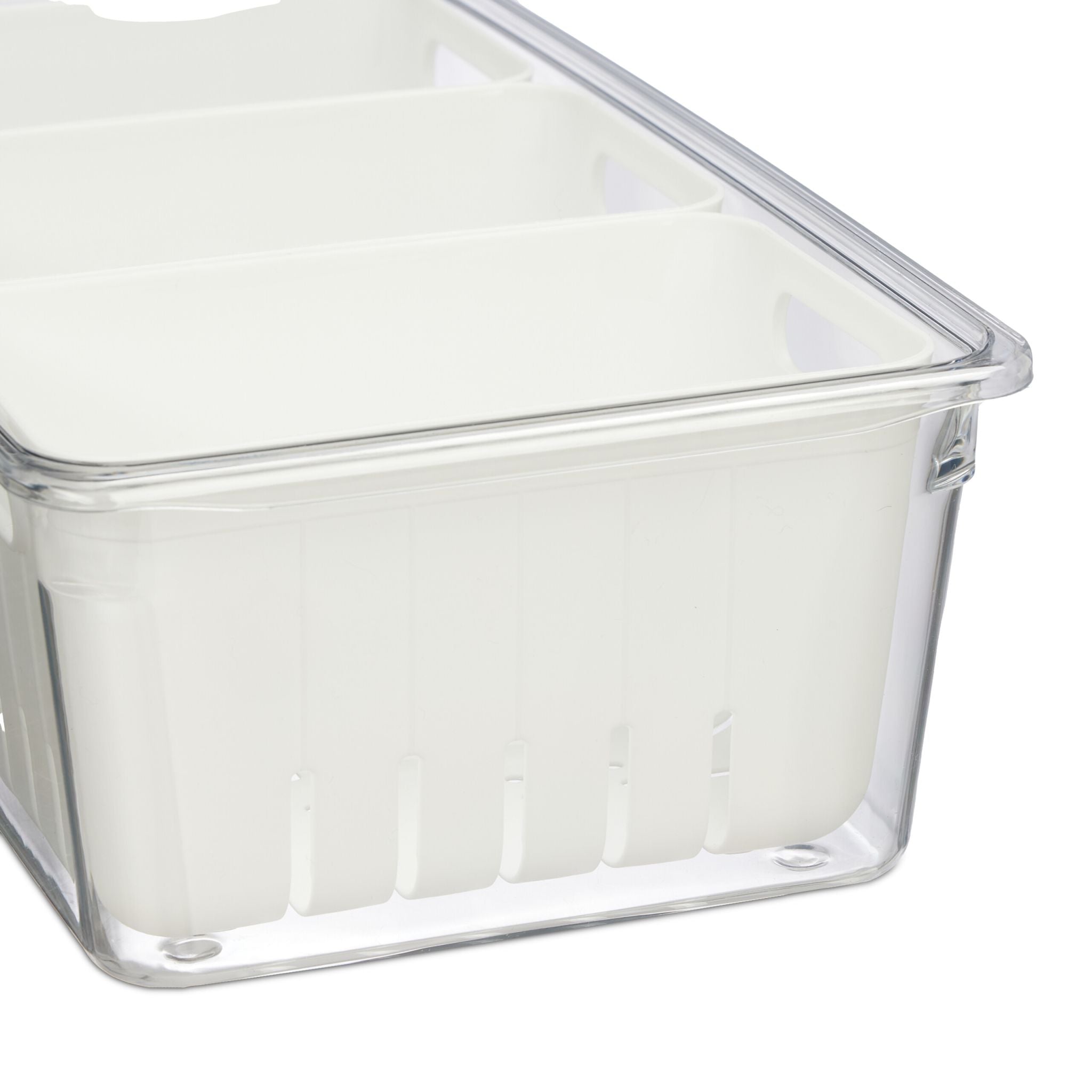 Kühlschrank Organizer 2er-Set Weiss-Transparent von Relaxdays