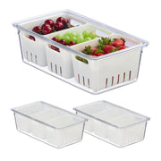 Kühlschrank Organizer 3er-Set Weiss-Transparent von Relaxdays