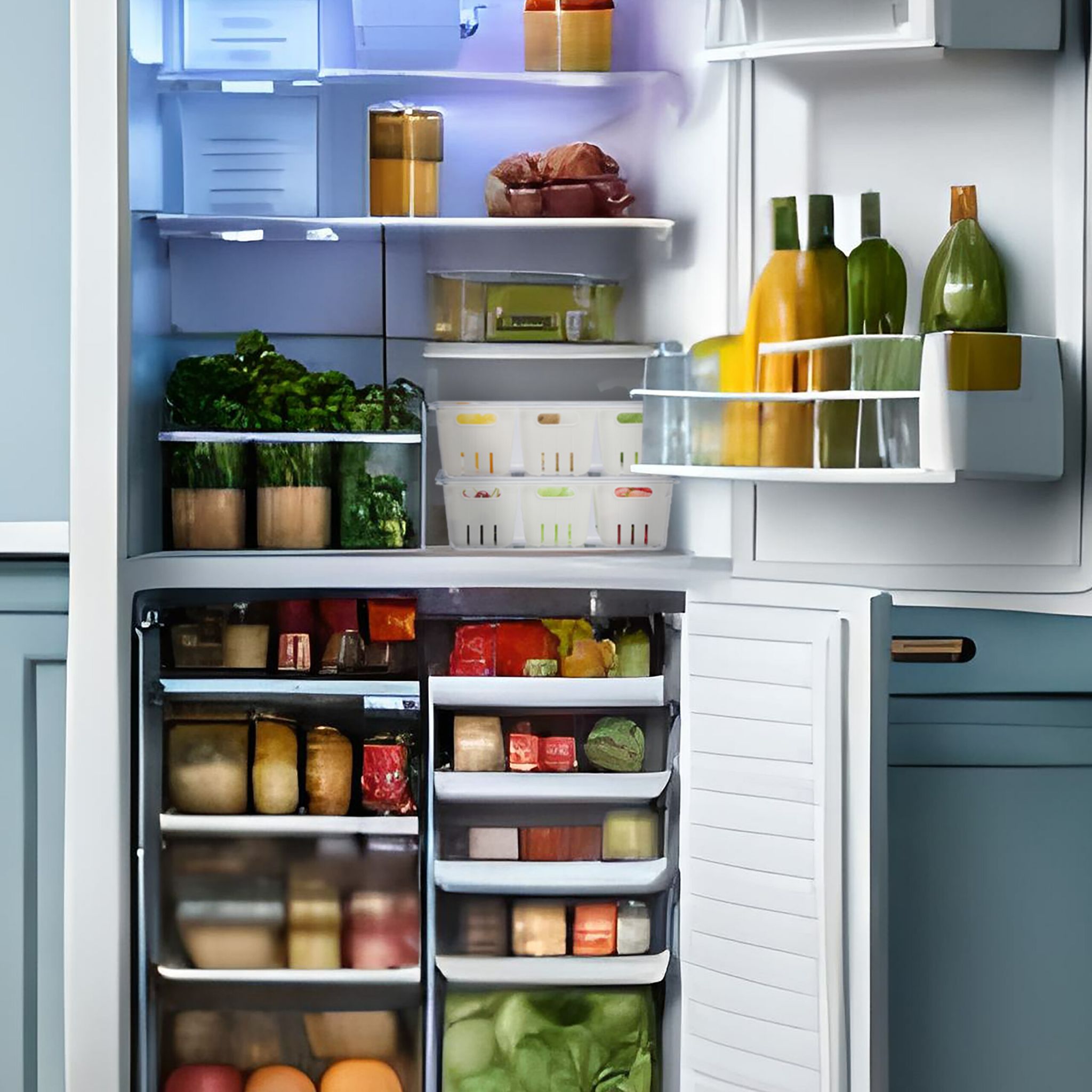 Kühlschrank Organizer 3er-Set Weiss-Transparent von Relaxdays