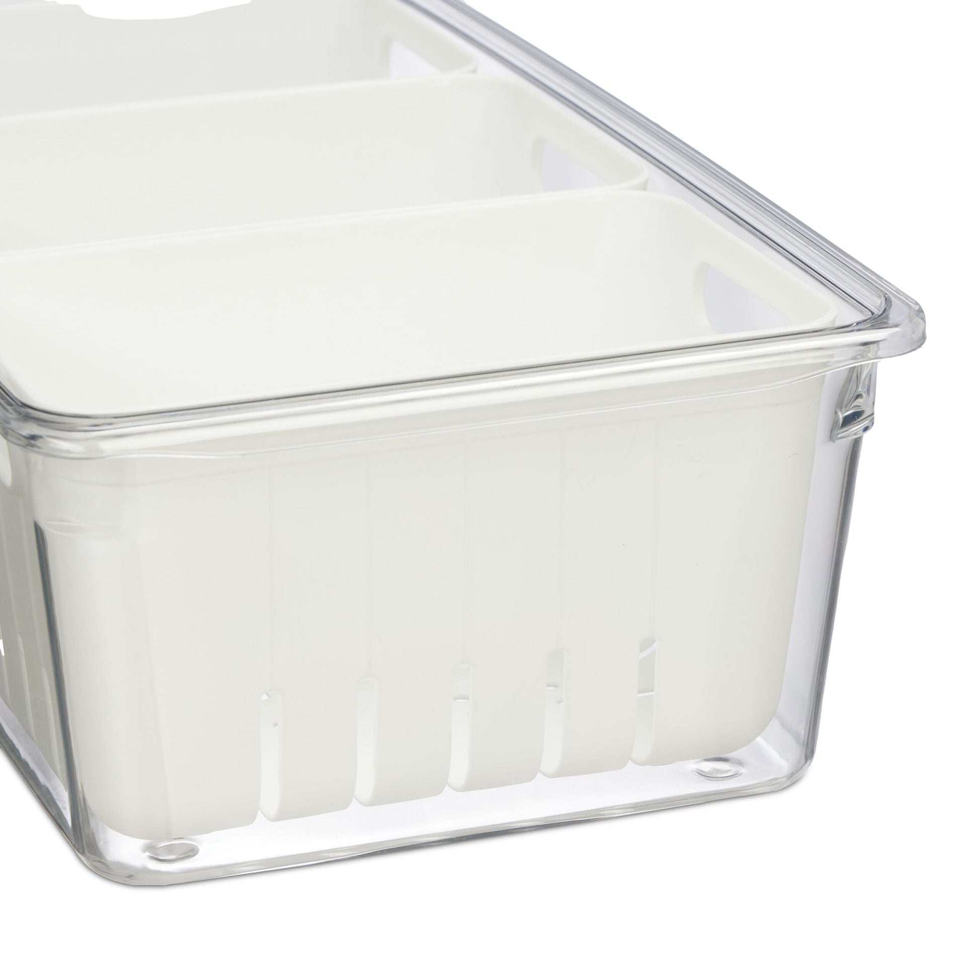 Kühlschrank Organizer 4er-Set Weiss-Transparent von Relaxdays