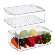 Kühlschrank Organizer 2er-Set Weiss-Transparent von Relaxdays