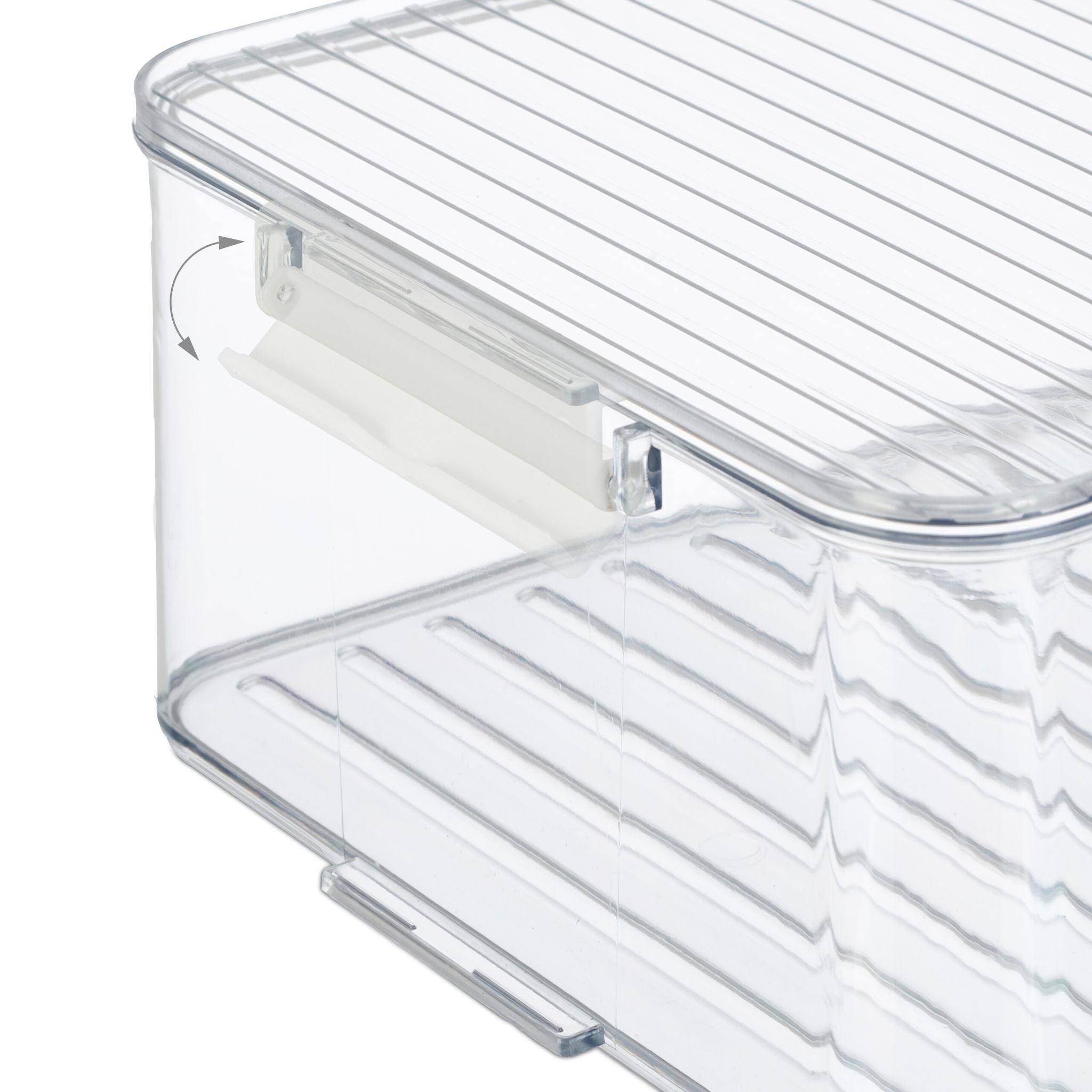 Kühlschrank Organizer 2er-Set Weiss-Transparent von Relaxdays