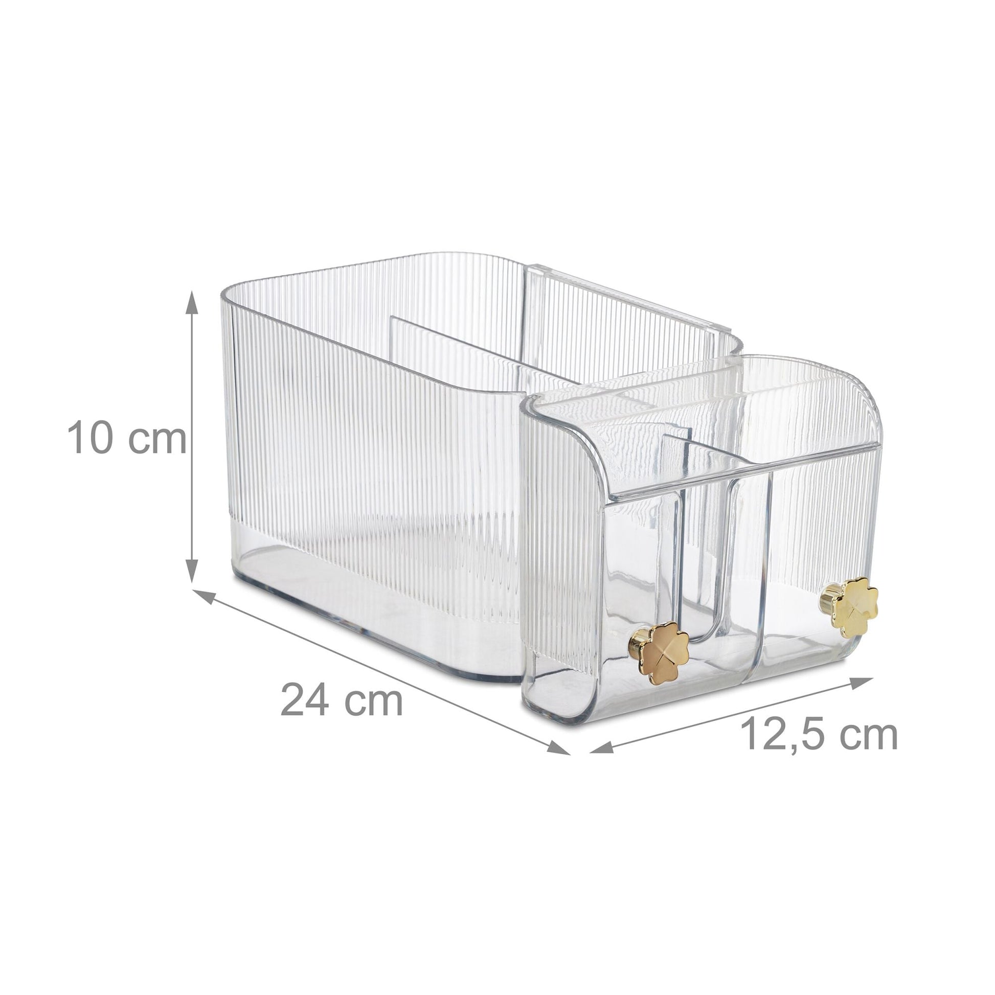 Kosmetik Organizer Wand Gold-Transparent von Relaxdays