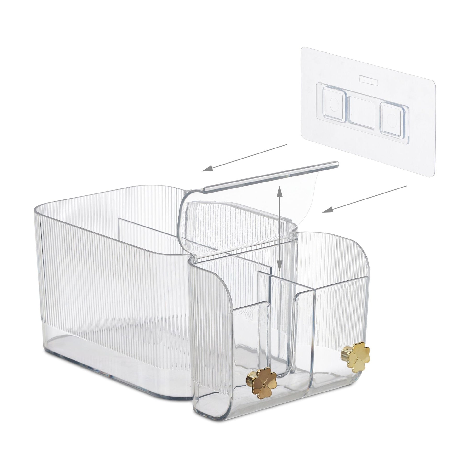 Kosmetik Organizer Wand Gold-Transparent von Relaxdays