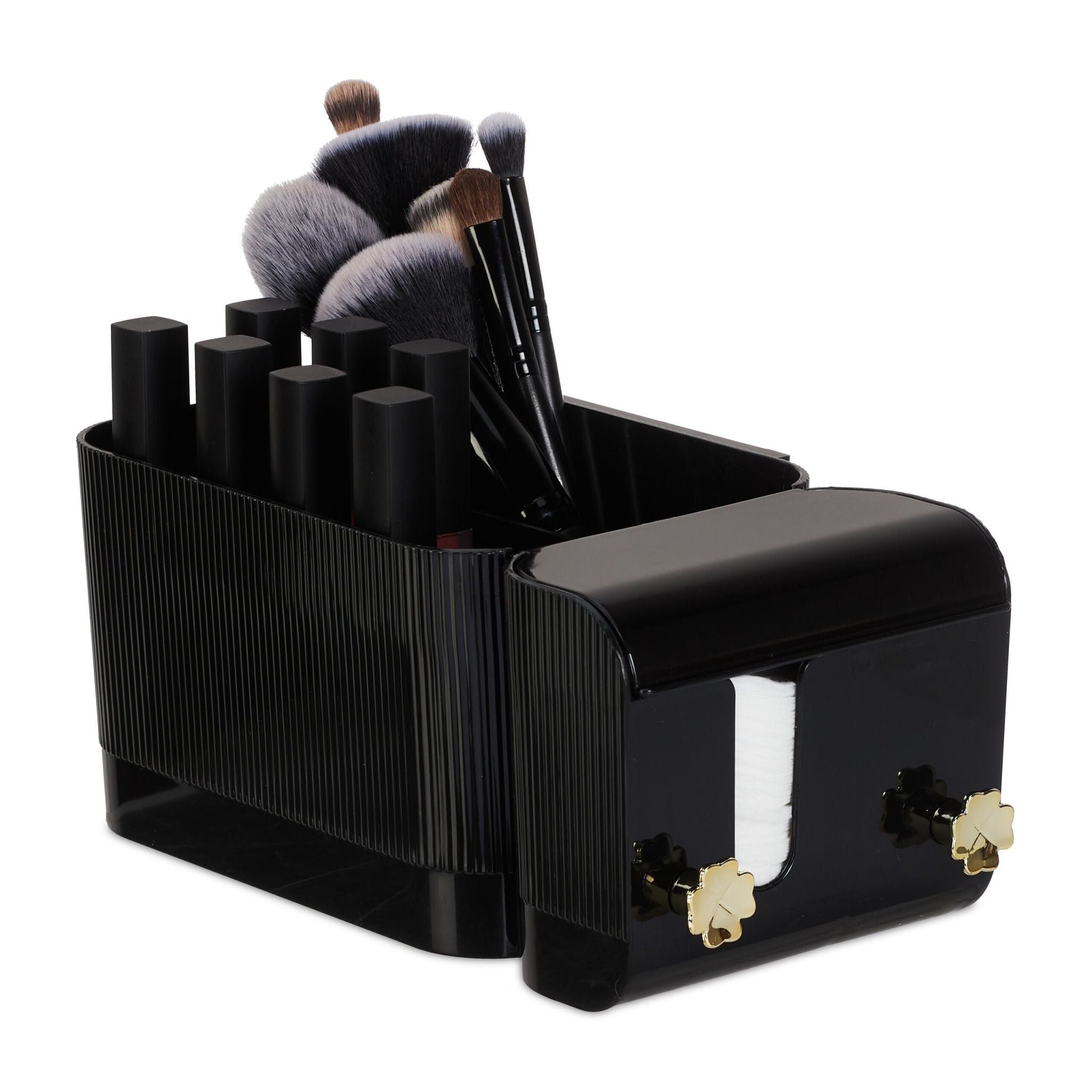 Kosmetik Organizer Wand Gold-Schwarz von Relaxdays