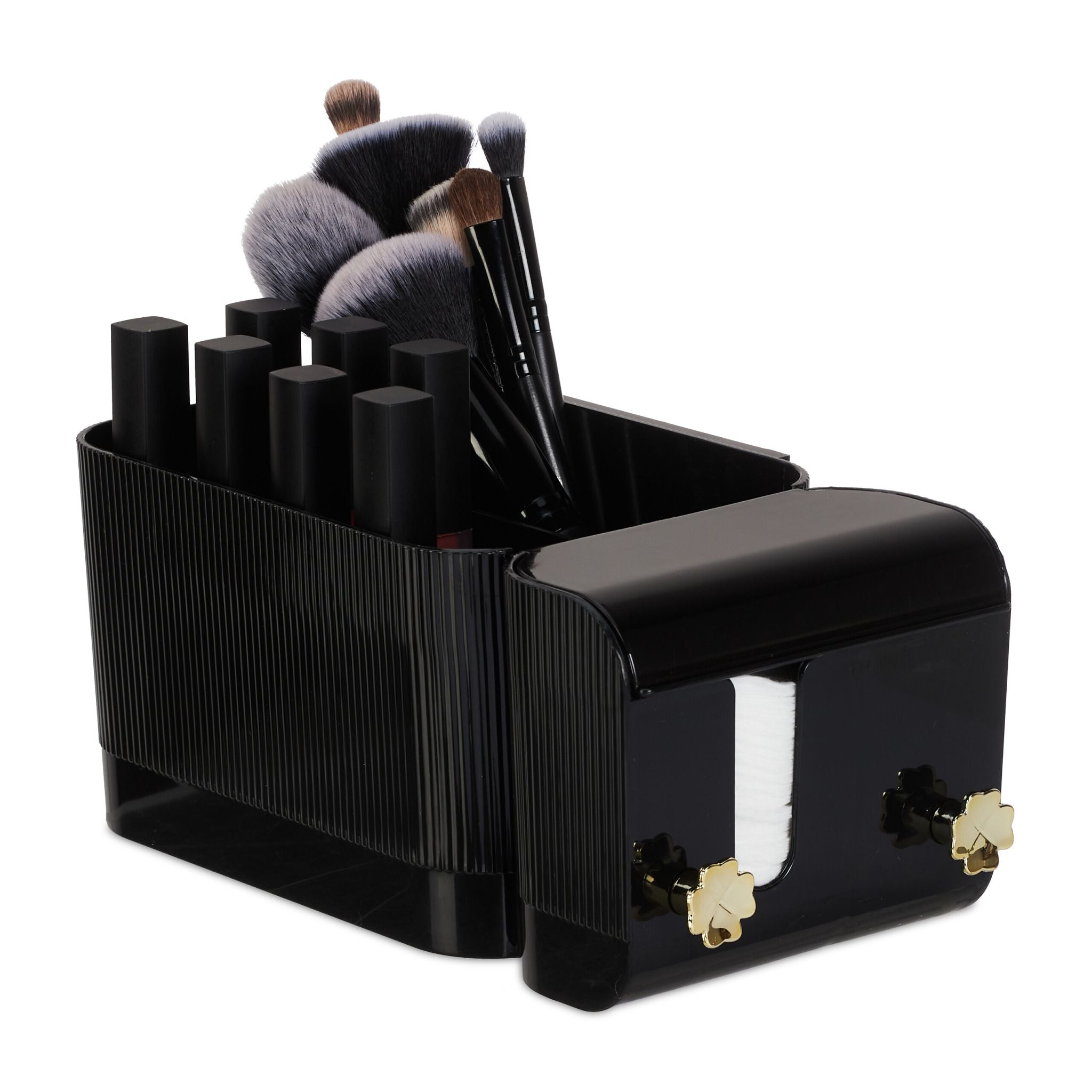Kosmetik Organizer Wand Gold-Schwarz von Relaxdays