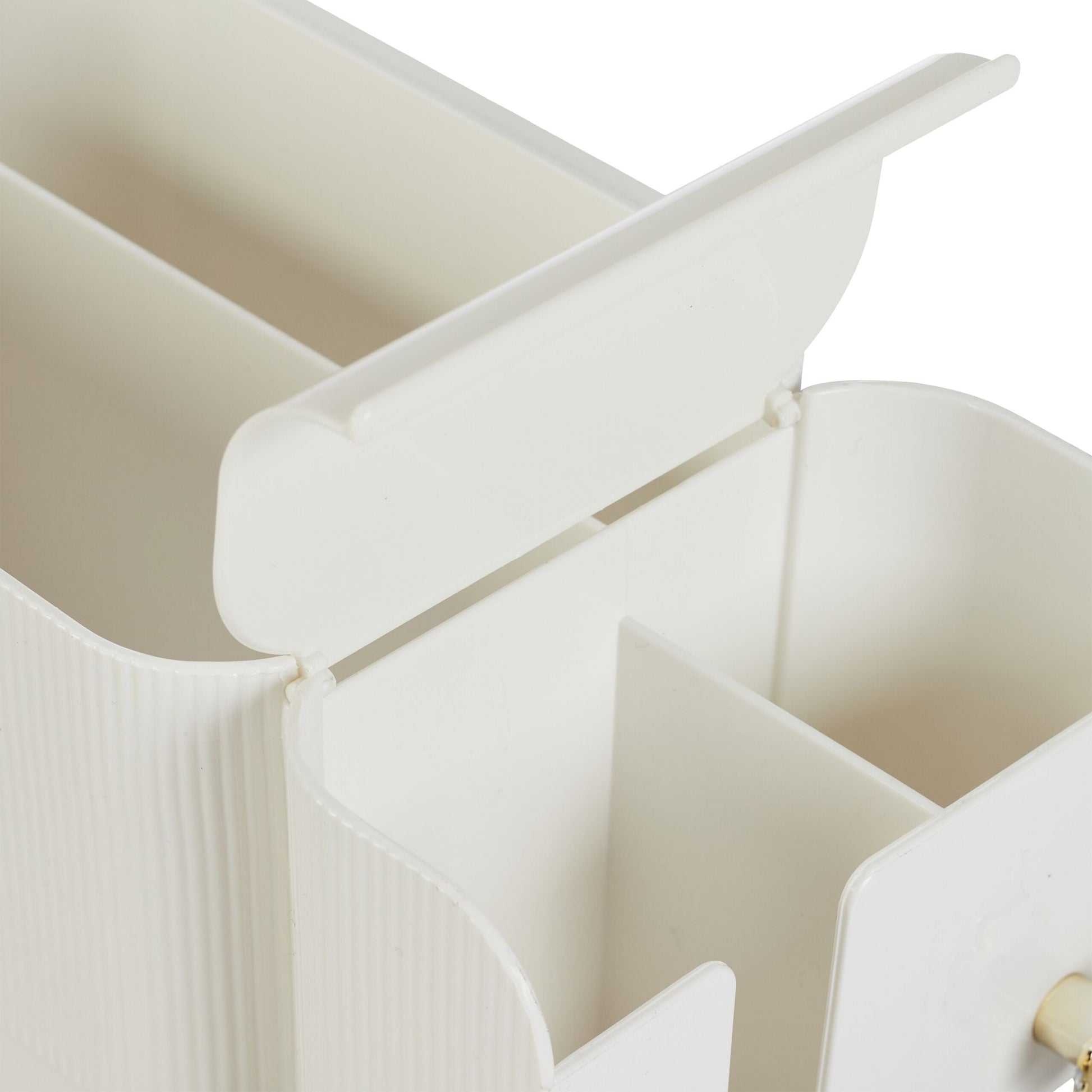 Kosmetik Organizer Wand Weiss-Gold von Relaxdays