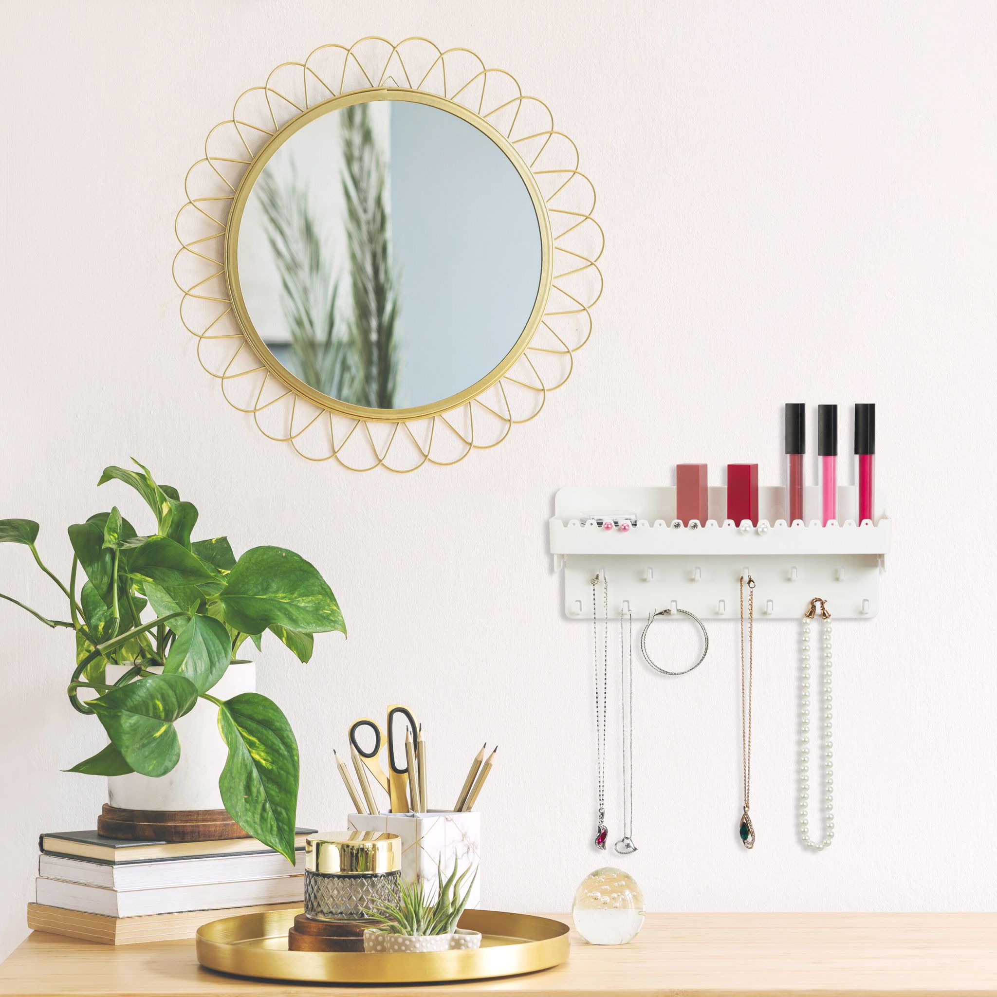 Schmuckhalter Wand Weiss von Relaxdays