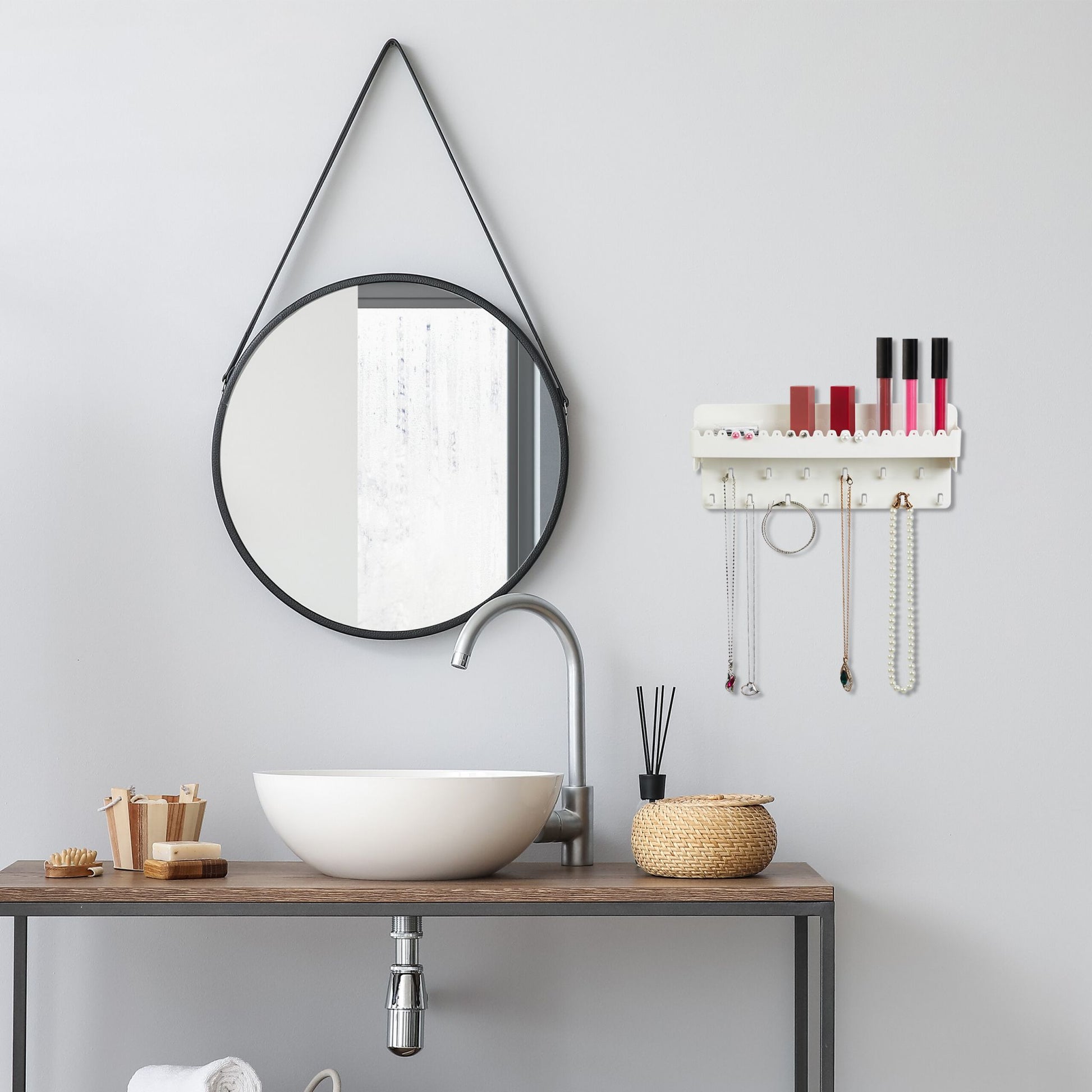 Schmuckhalter Wand Weiss von Relaxdays