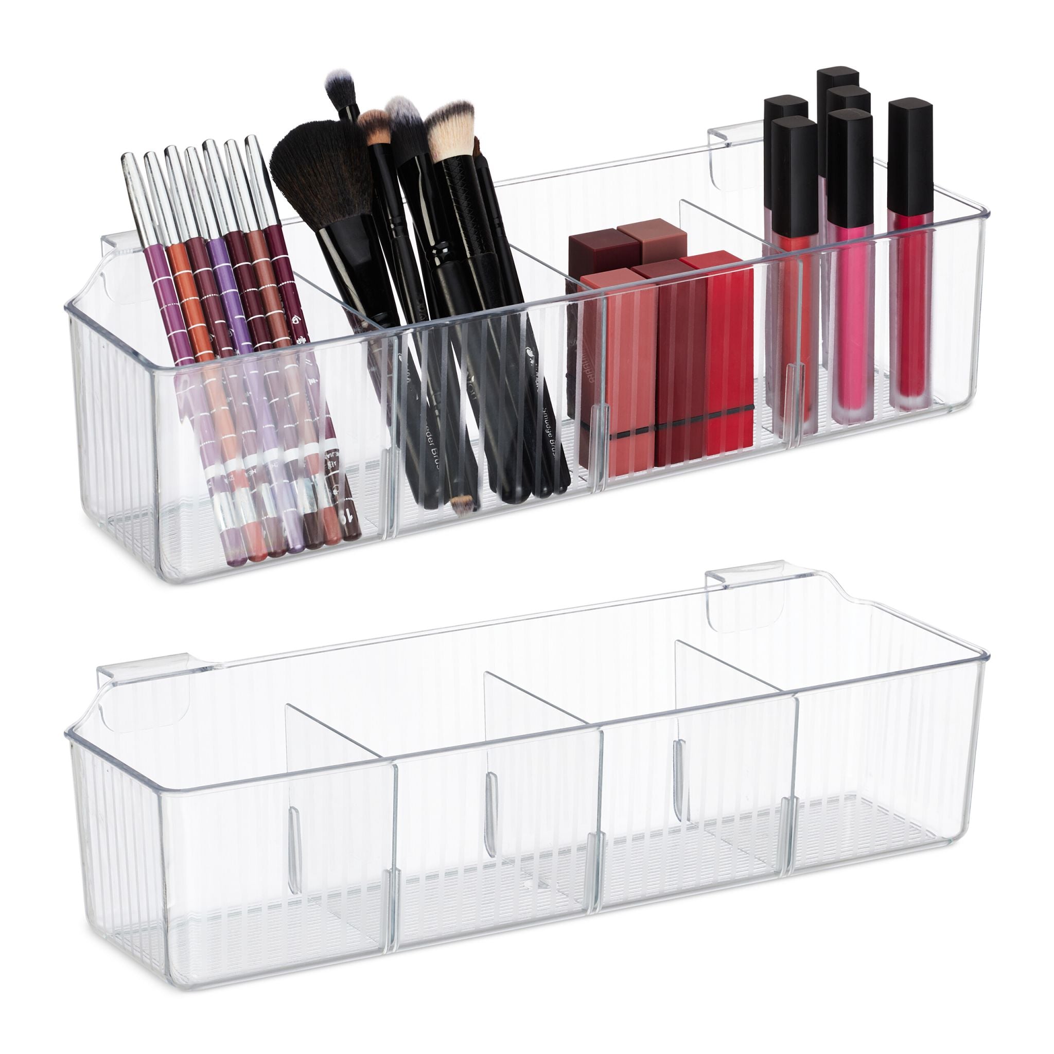 Schranktür Organizer 4 Fächer 2er-Set Transparent von Relaxdays