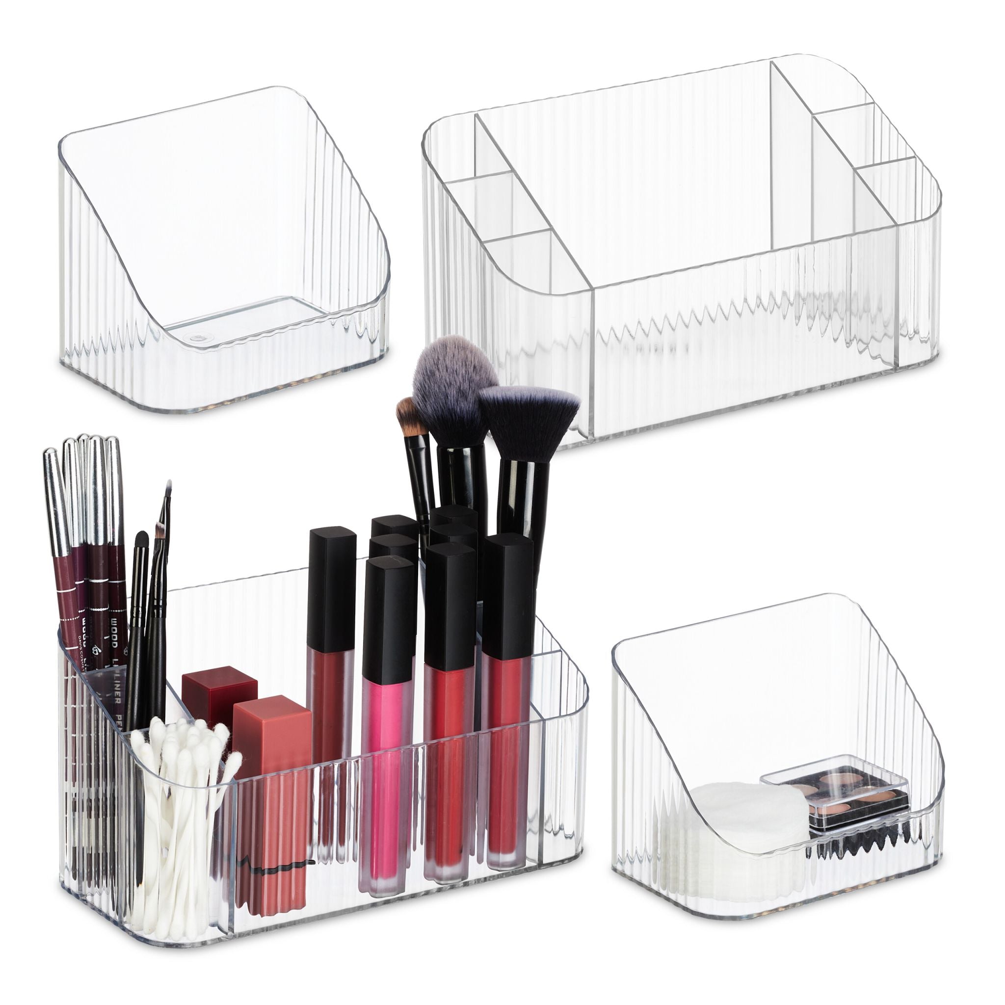 Kosmetik Organizer 2er-Set Transparent von Relaxdays
