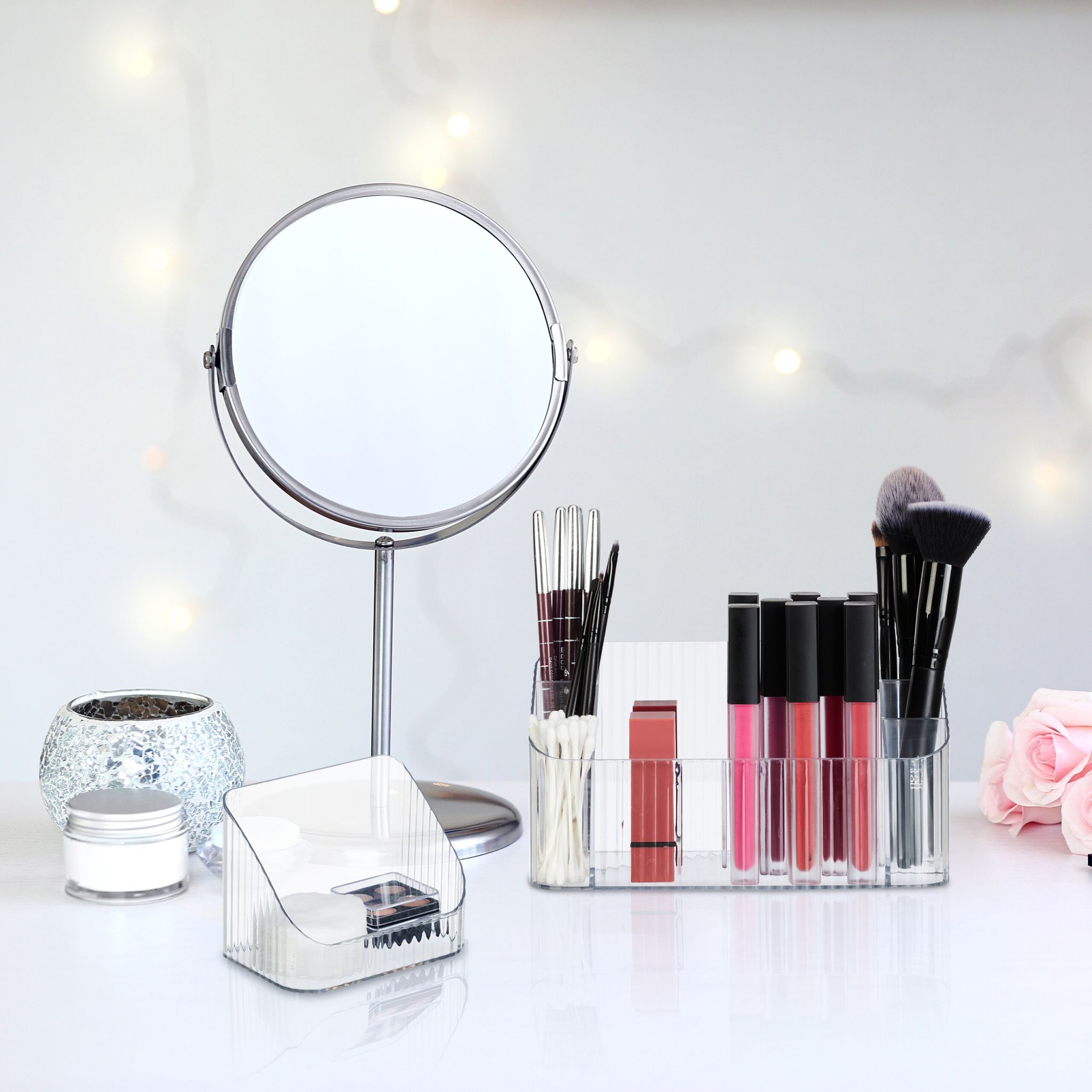 Kosmetik Organizer 2er-Set Transparent von Relaxdays