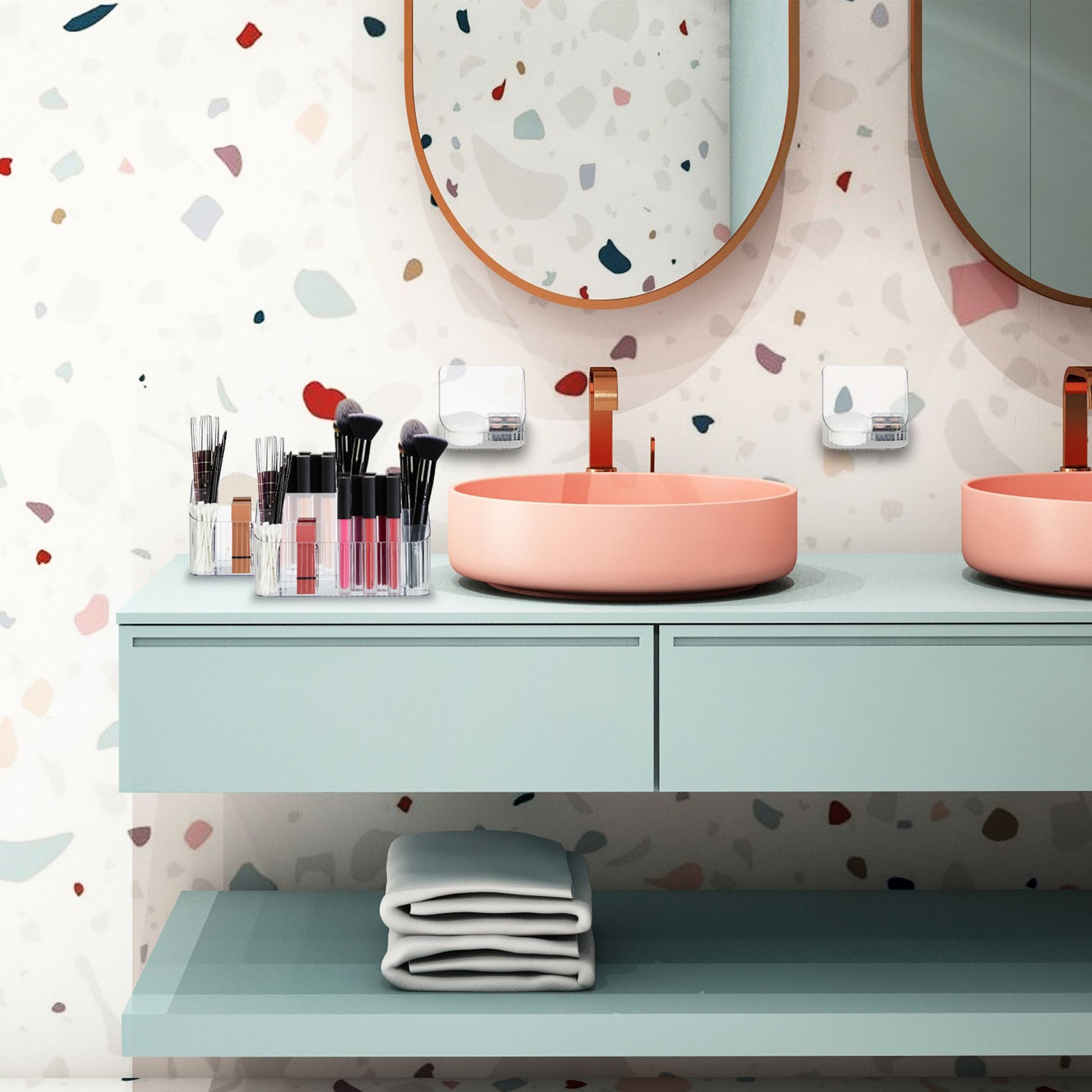 Kosmetik Organizer 2er-Set Transparent von Relaxdays