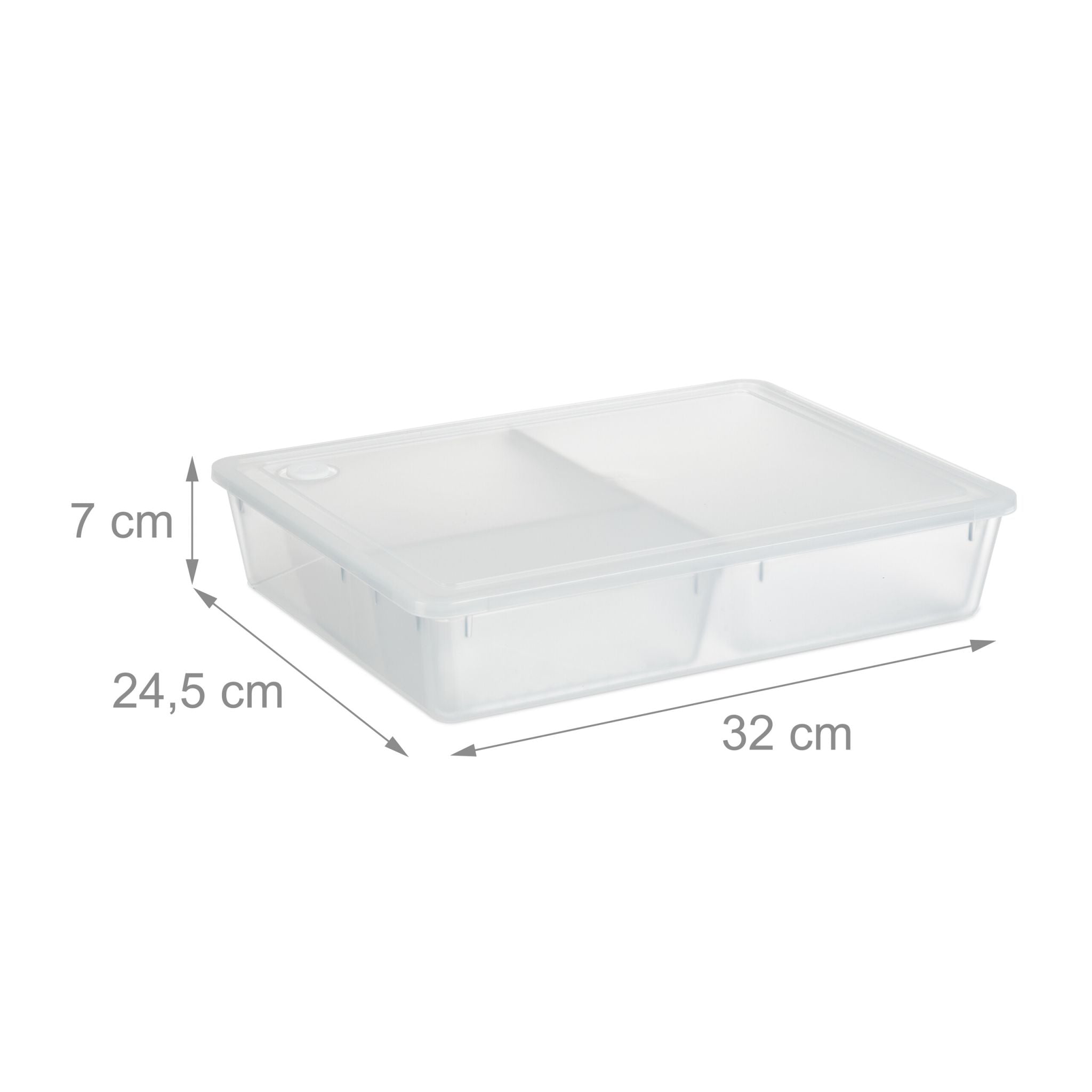 Aufbewahrungsbox mit 3 Fächern Transparent von Relaxdays