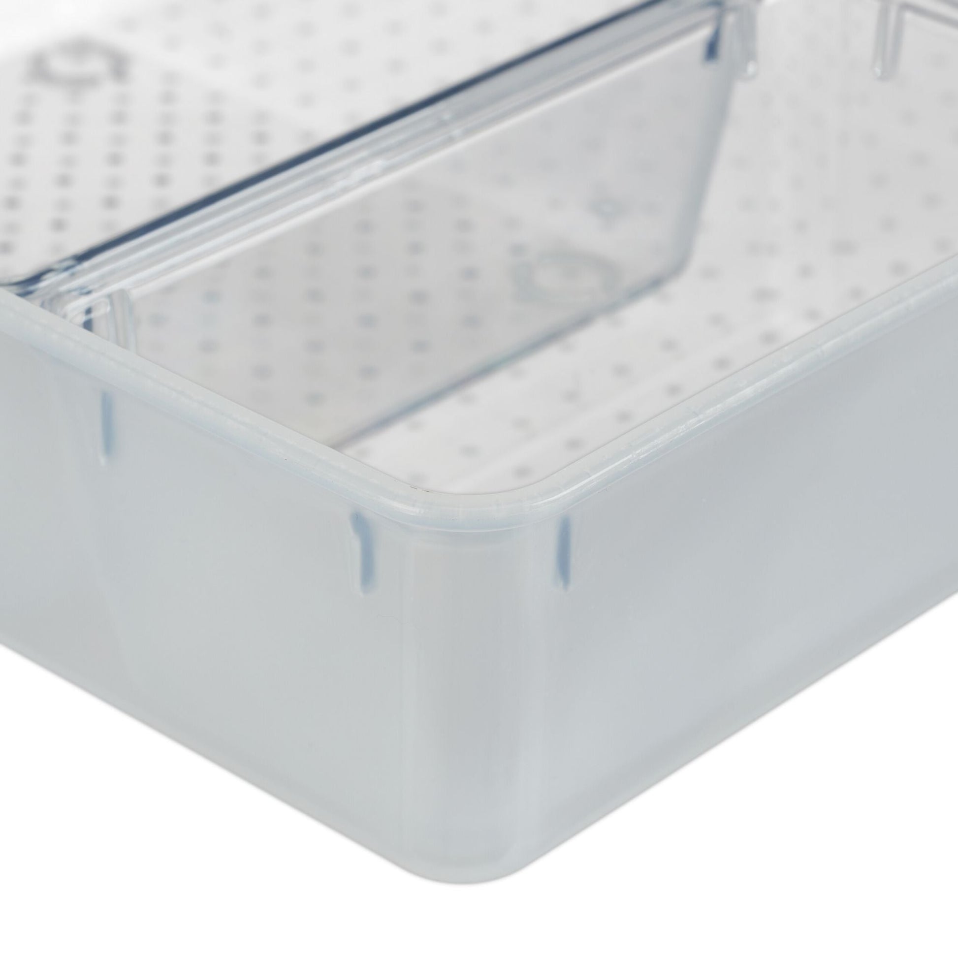 Aufbewahrungsbox mit 3 Fächern Transparent von Relaxdays