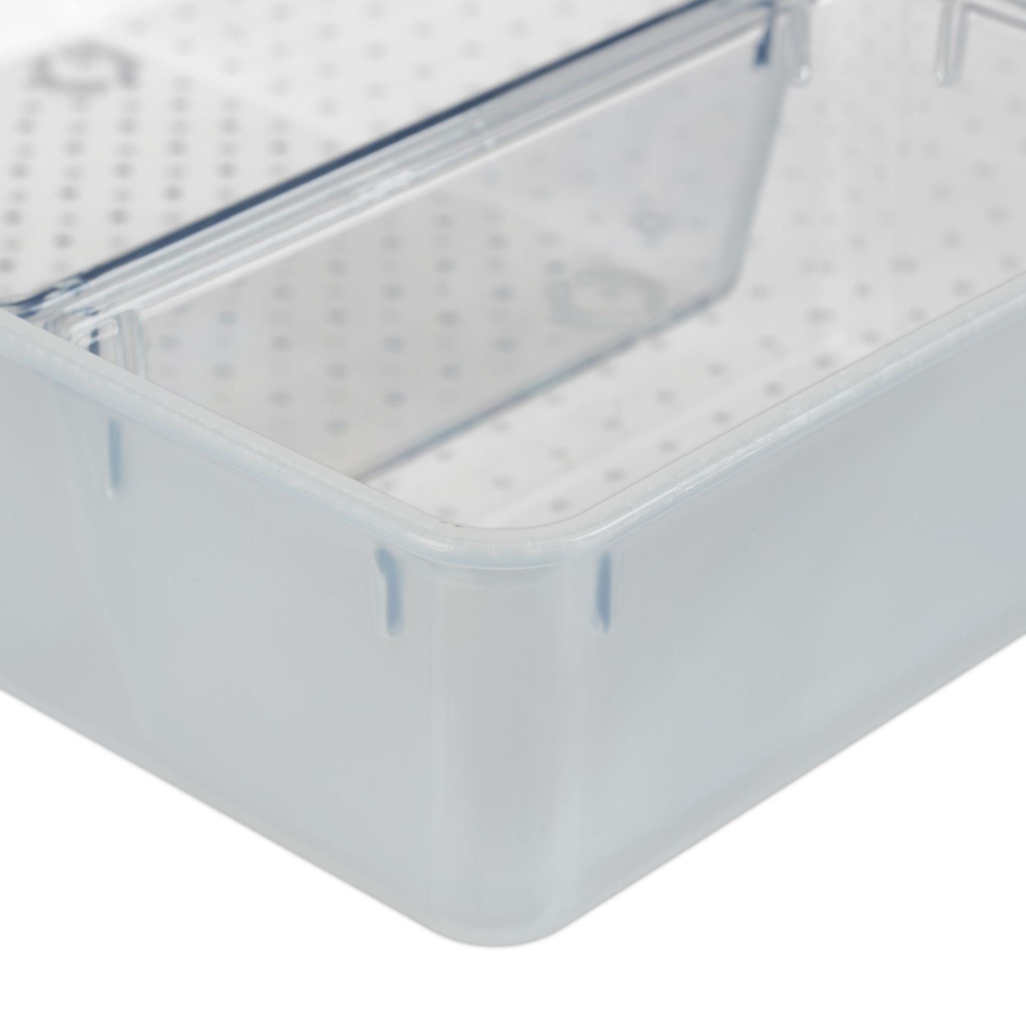 Aufbewahrungsbox mit 3 Fächern Transparent von Relaxdays