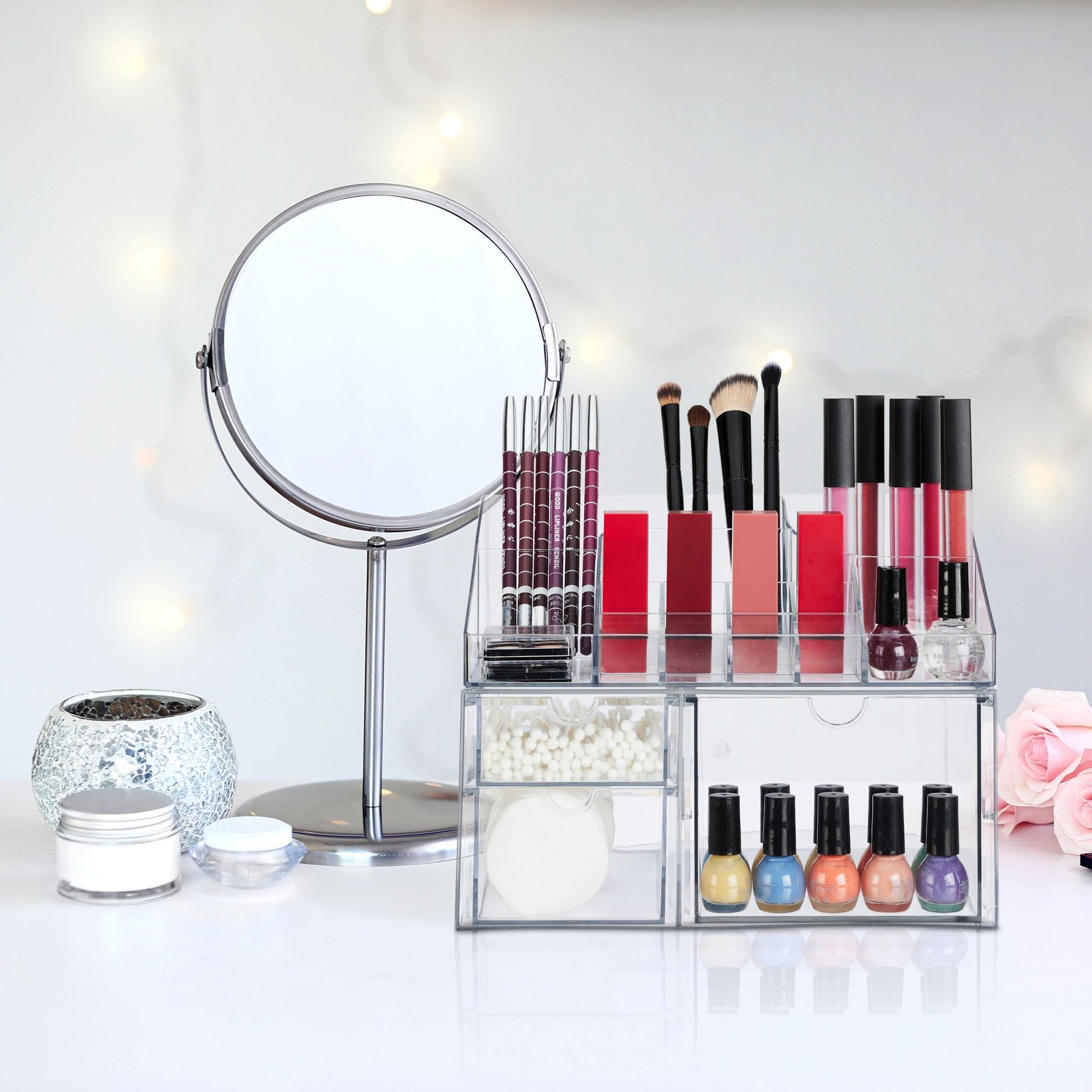 Make Up Organizer mit Schubladen Transparent von Relaxdays