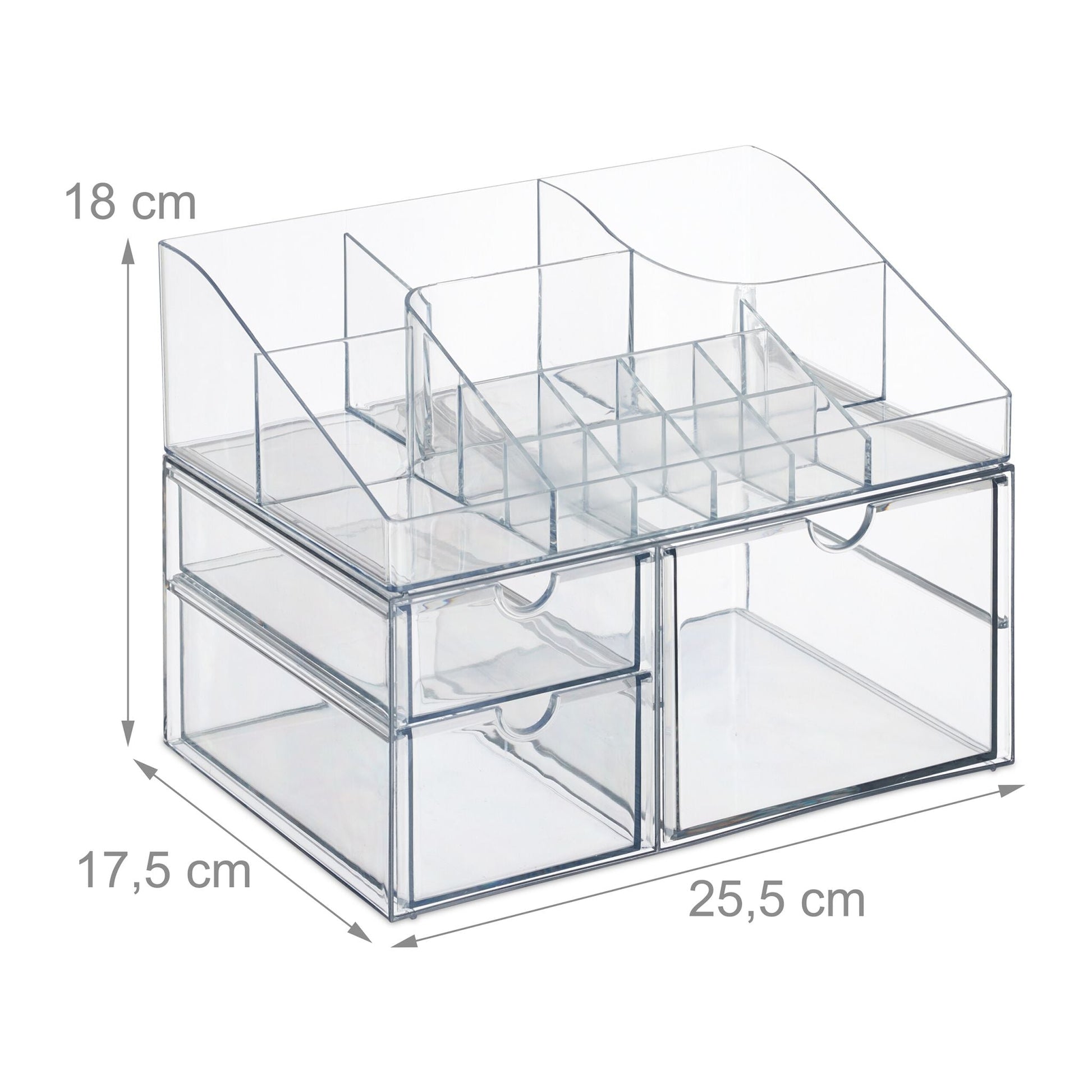 Make Up Organizer mit Schubladen Transparent von Relaxdays