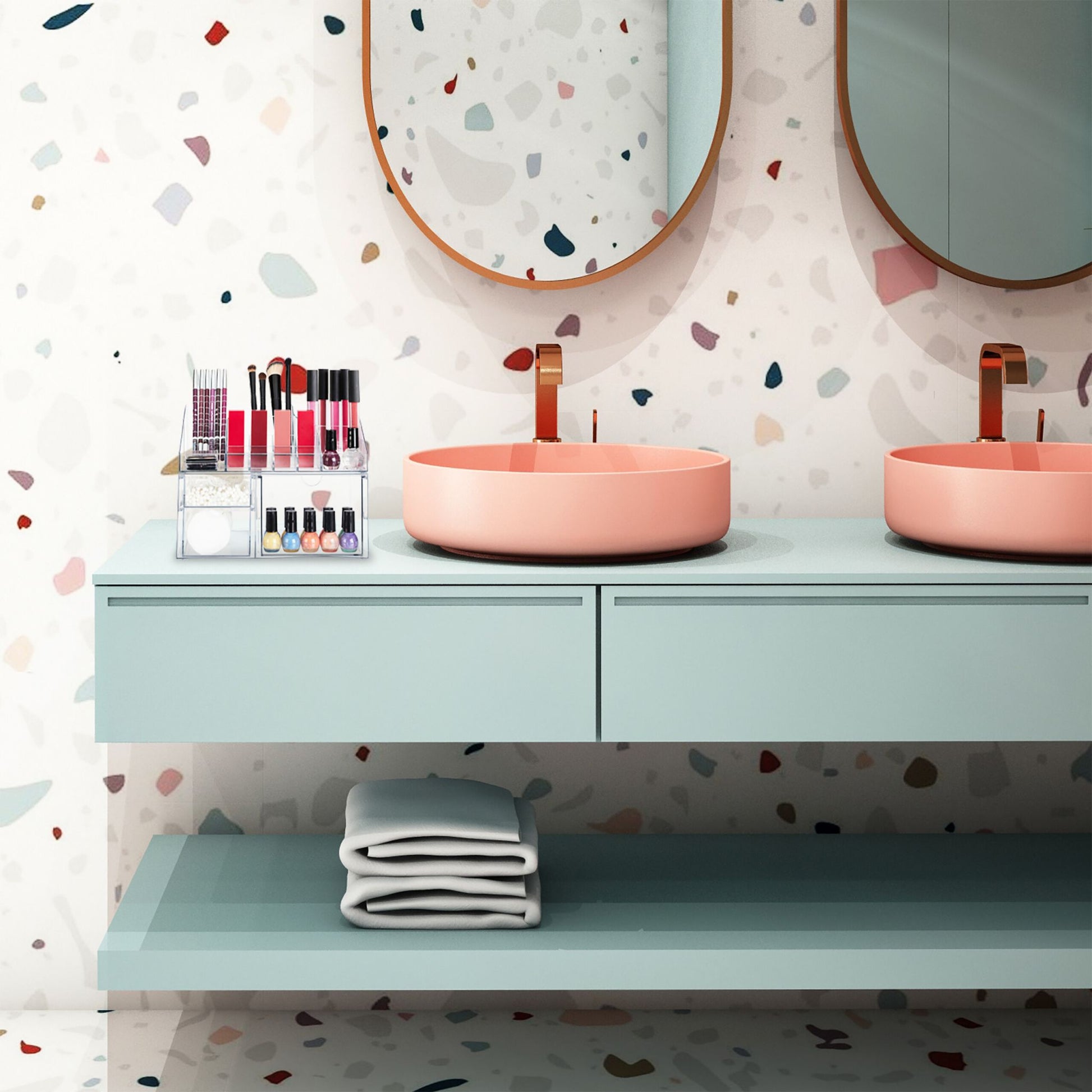Make Up Organizer mit Schubladen Transparent von Relaxdays