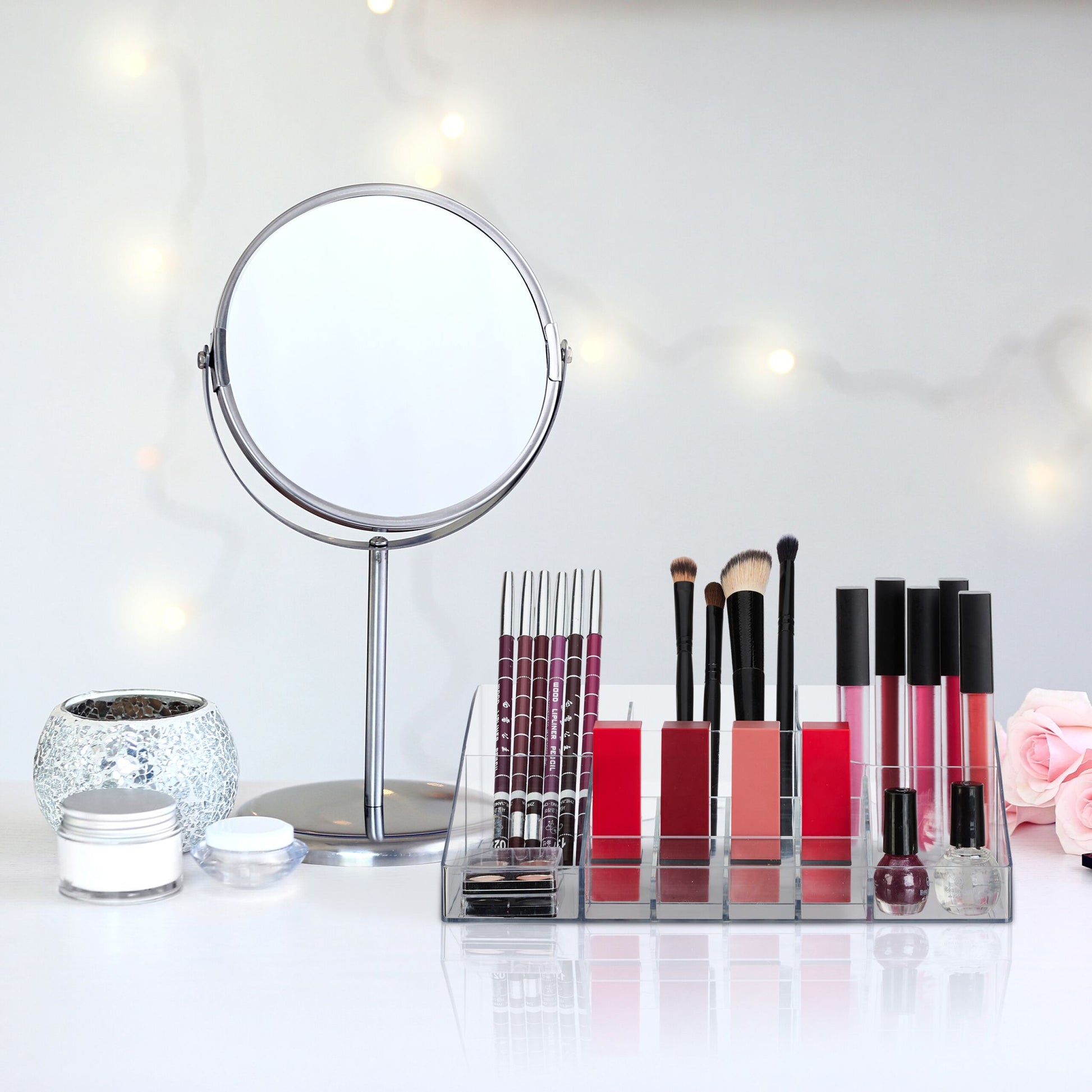 Make Up Organizer 2er-Set Transparent von Relaxdays